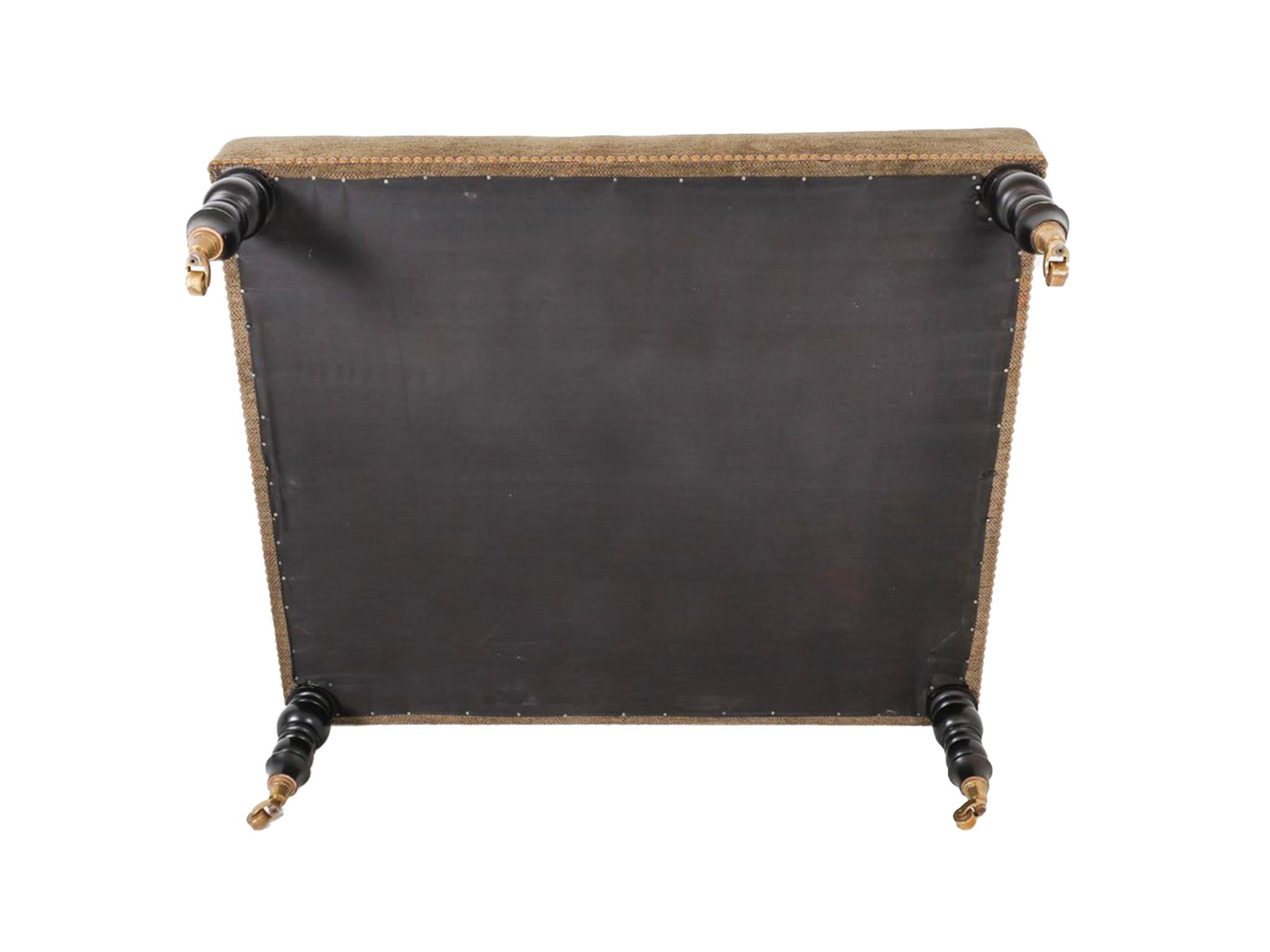 Edwardian George Smith Style Tufted Velvet Ottoman For Sale