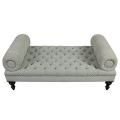 George Smith Tufted Bench with Turned Legs