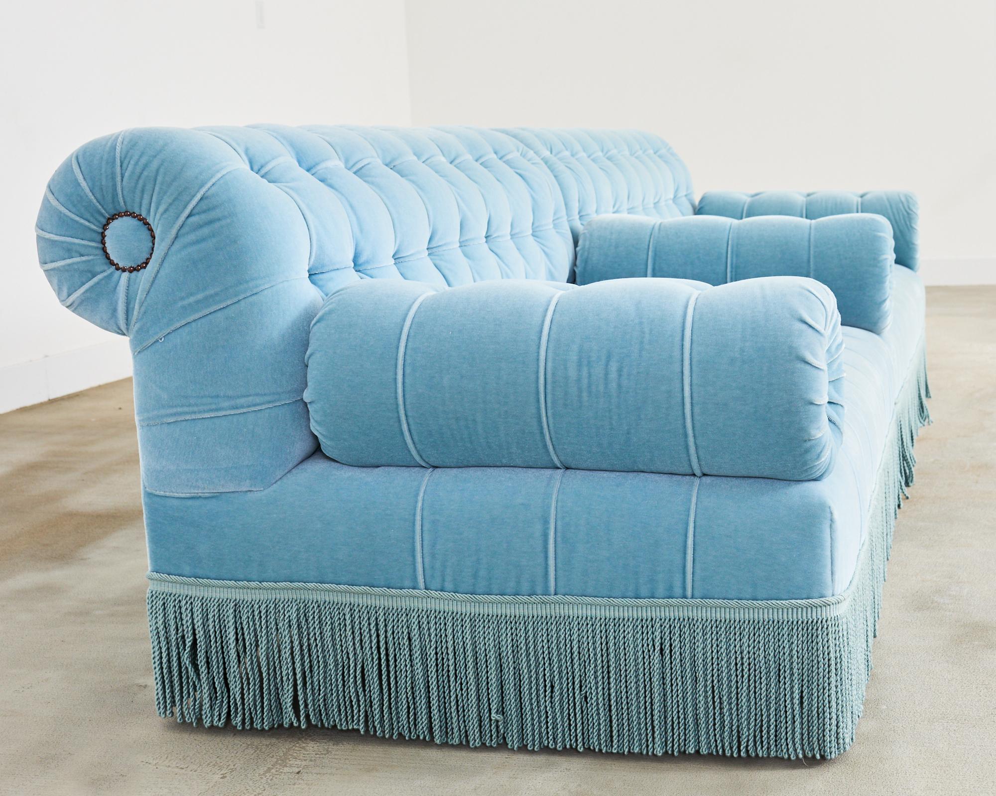 Divano componibile in velluto mohair trapuntato George Smith in vendita 4