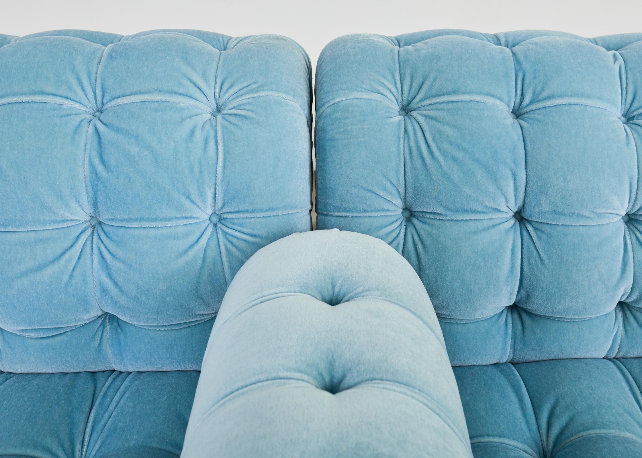 Divano componibile in velluto mohair trapuntato George Smith in vendita 7