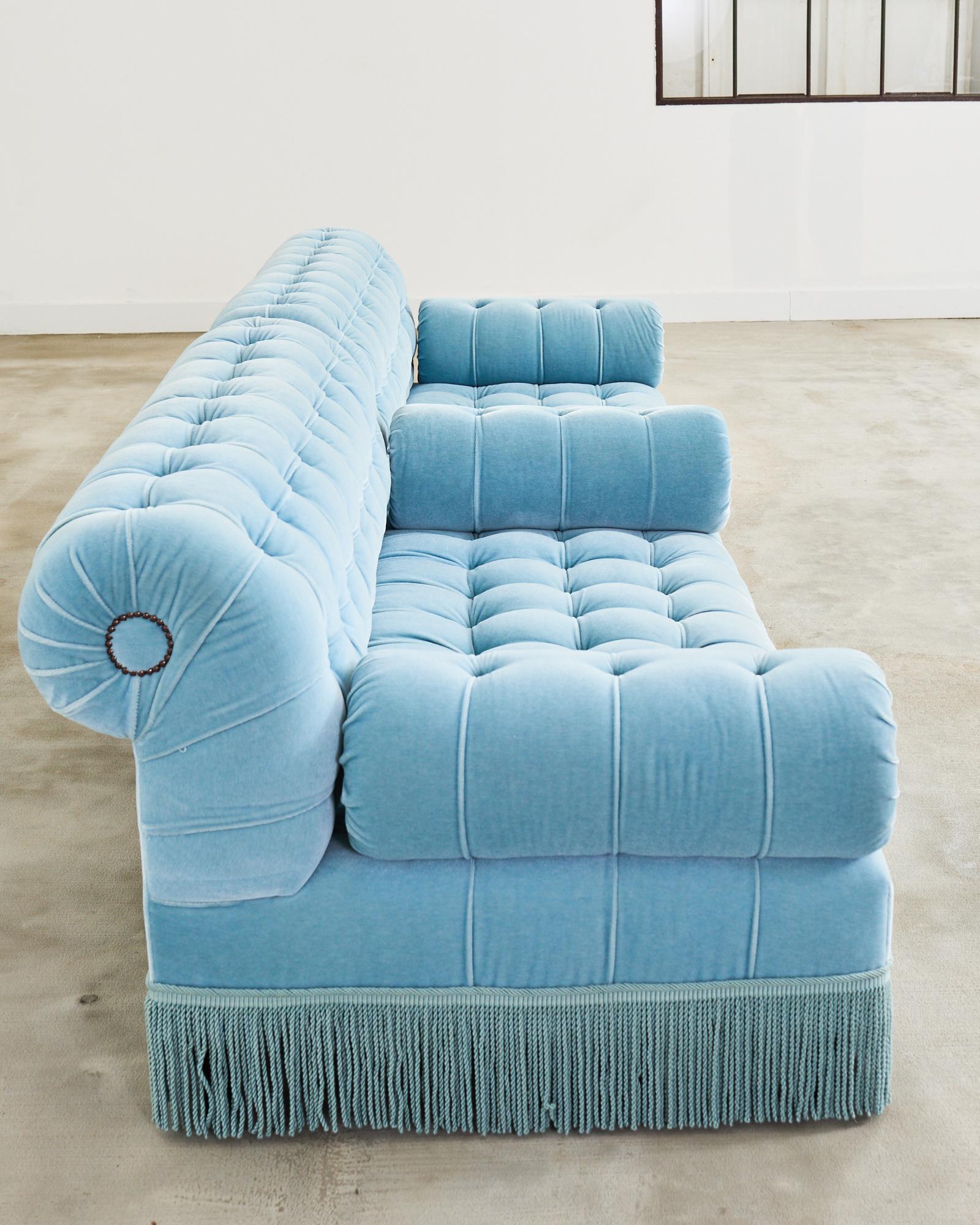 Divano componibile in velluto mohair trapuntato George Smith In condizioni buone in vendita a Rio Vista, CA