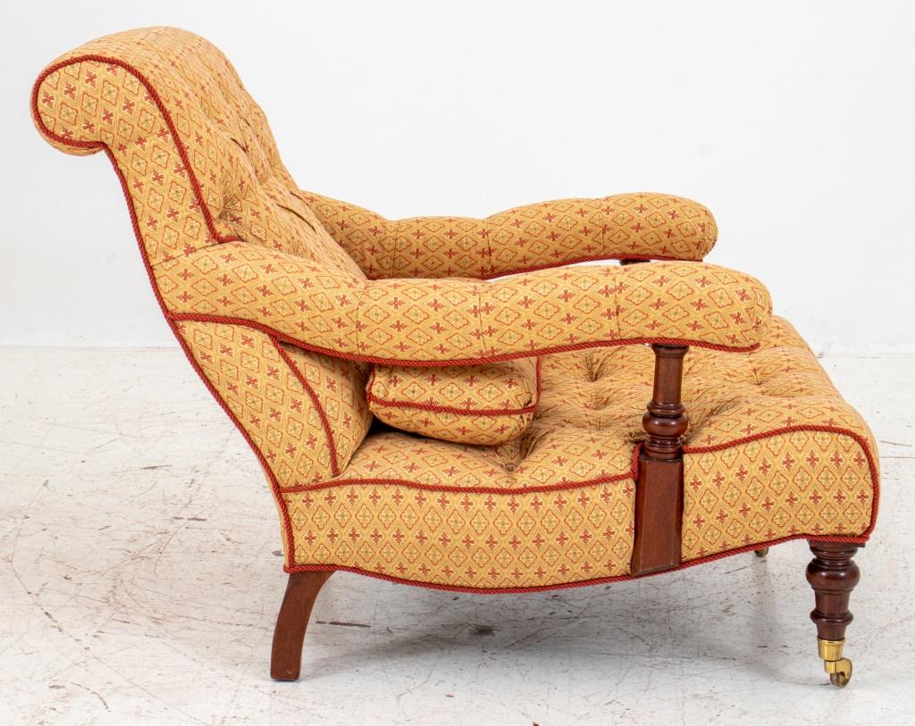 Mid-Century Modern George Smith Upholstered Low Open Arm Chair