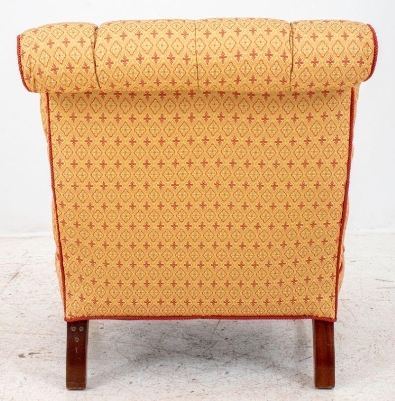 George Smith Upholstered Low Open Arm Chair In Good Condition In New York, NY