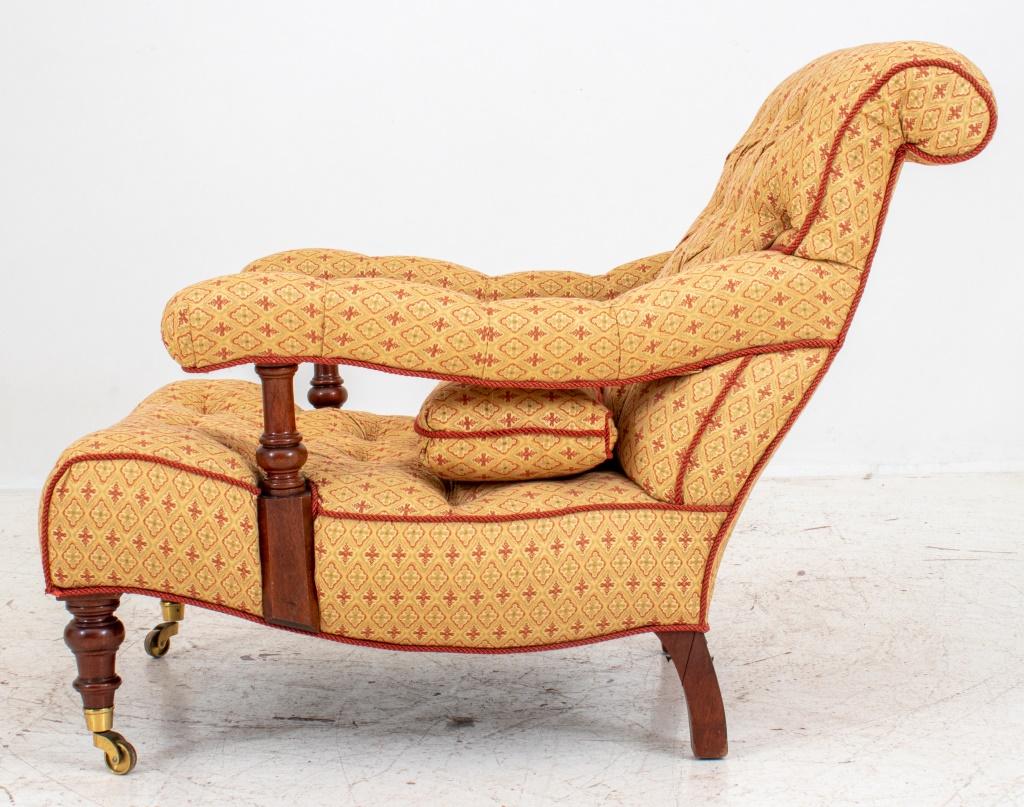 20th Century George Smith Upholstered Low Open Arm Chair