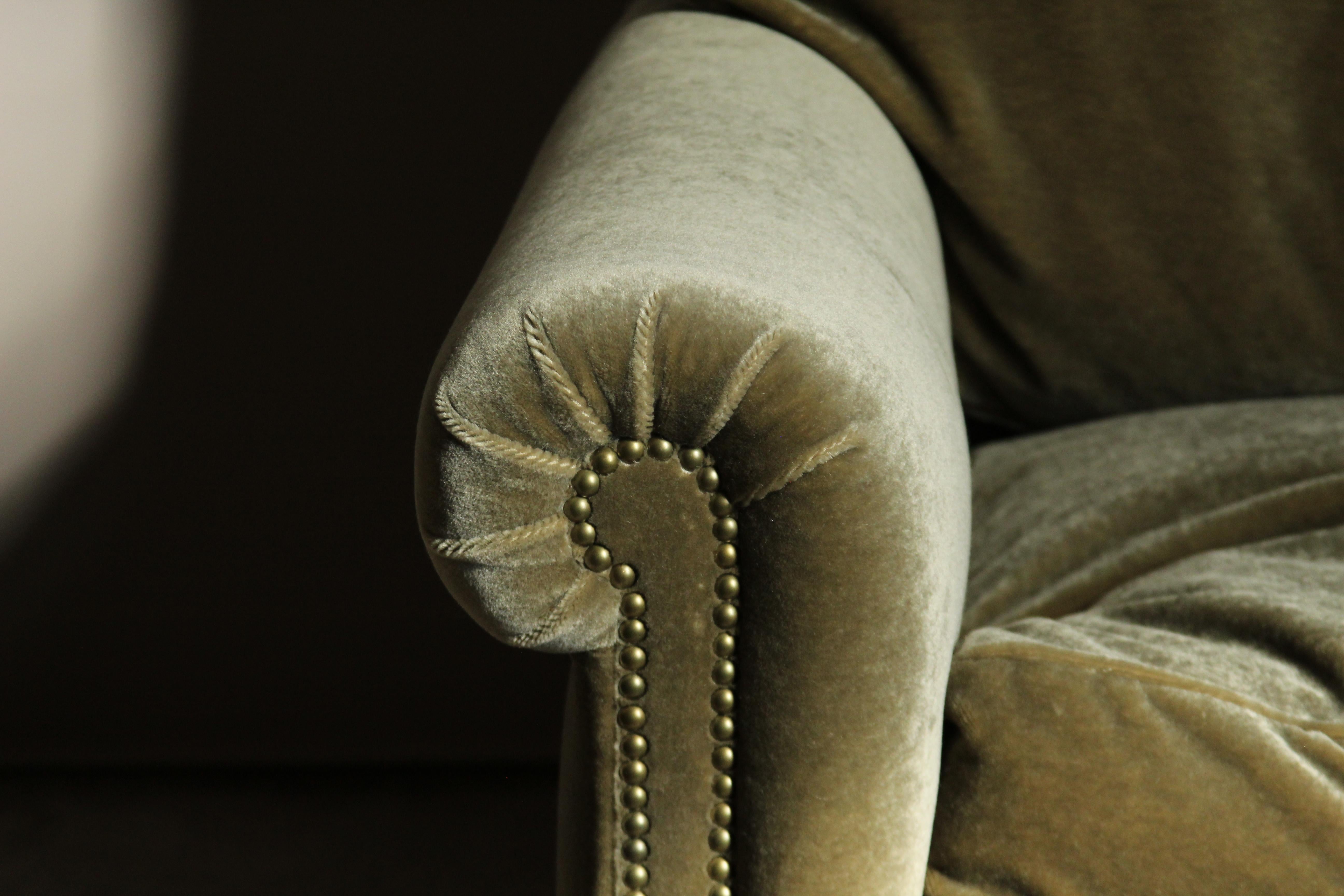 Paire de fauteuils club vintage en mohair de George Smith, années 2000 en vente 1