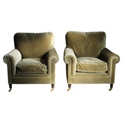 Sedie da club in mohair vintage di George Smith, una coppia, anni 2000