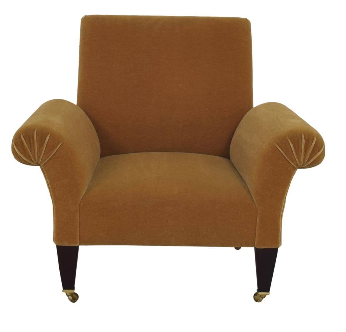 George Smith Whiskey Mohair custom butterfly armchair, accent lounge chair. MSRP of over 8500 USD. Each piece of George Smith furniture is meticulously handmade by a team of master joiners and upholsterers in the north of England, using responsibly