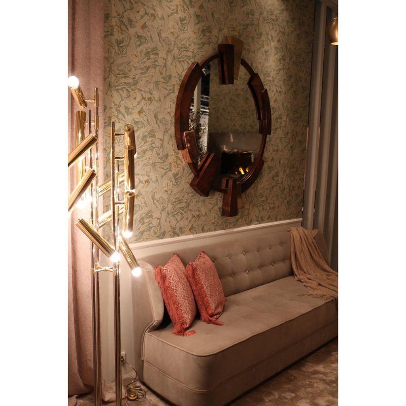 George Sofa Fully Upholstered in Velvet and Brushed Brass Base by Brabbu For Sale 2
