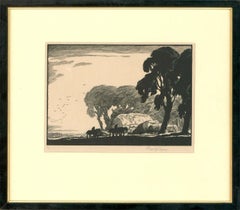 George Soper RE (1870-1942) - Framed Early 20th Century Woodcut, Riding Home