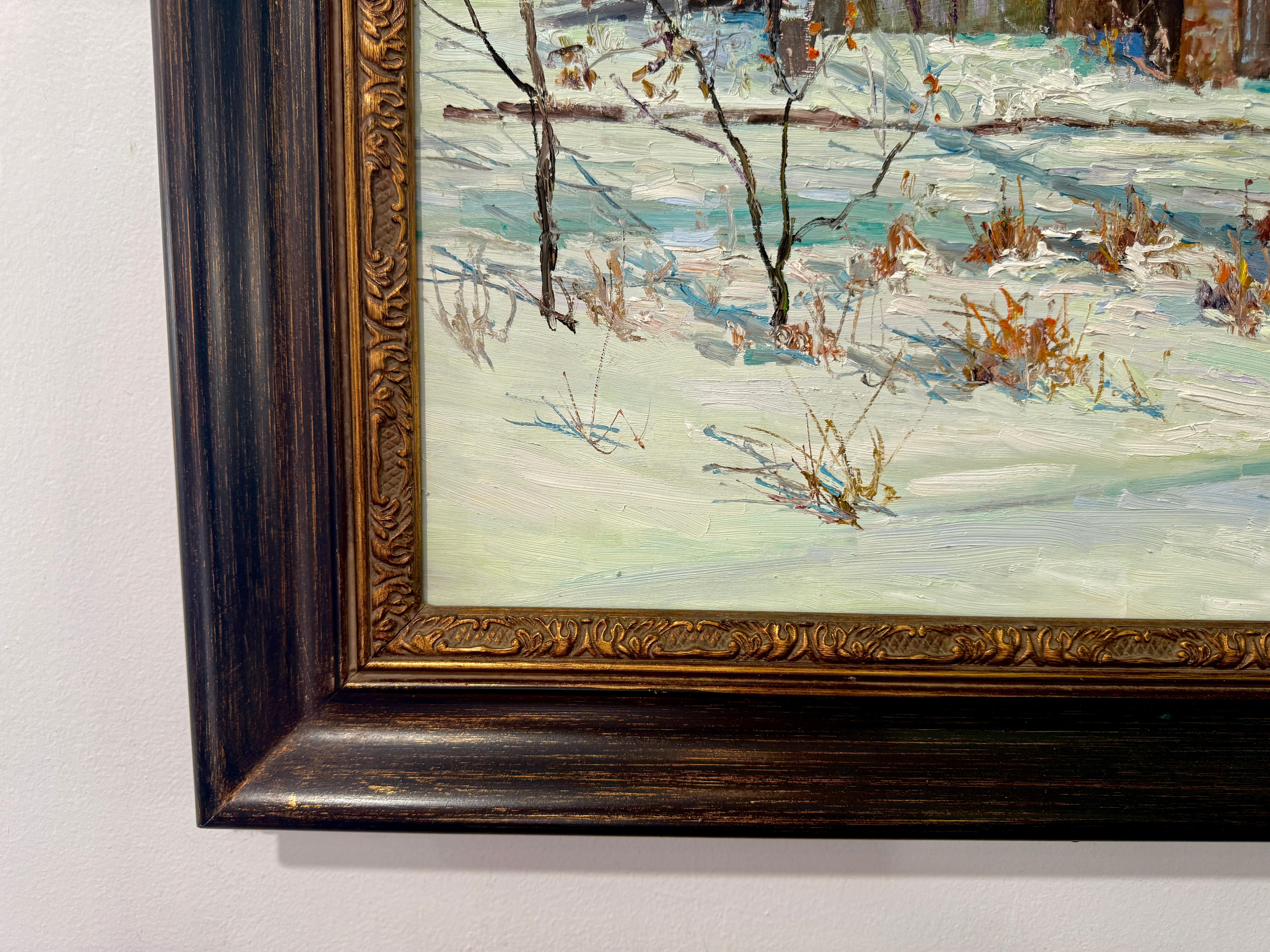 George Sotter Studio Barn Bucks County Impressionista Scena notturna Pittura ad olio in vendita 2