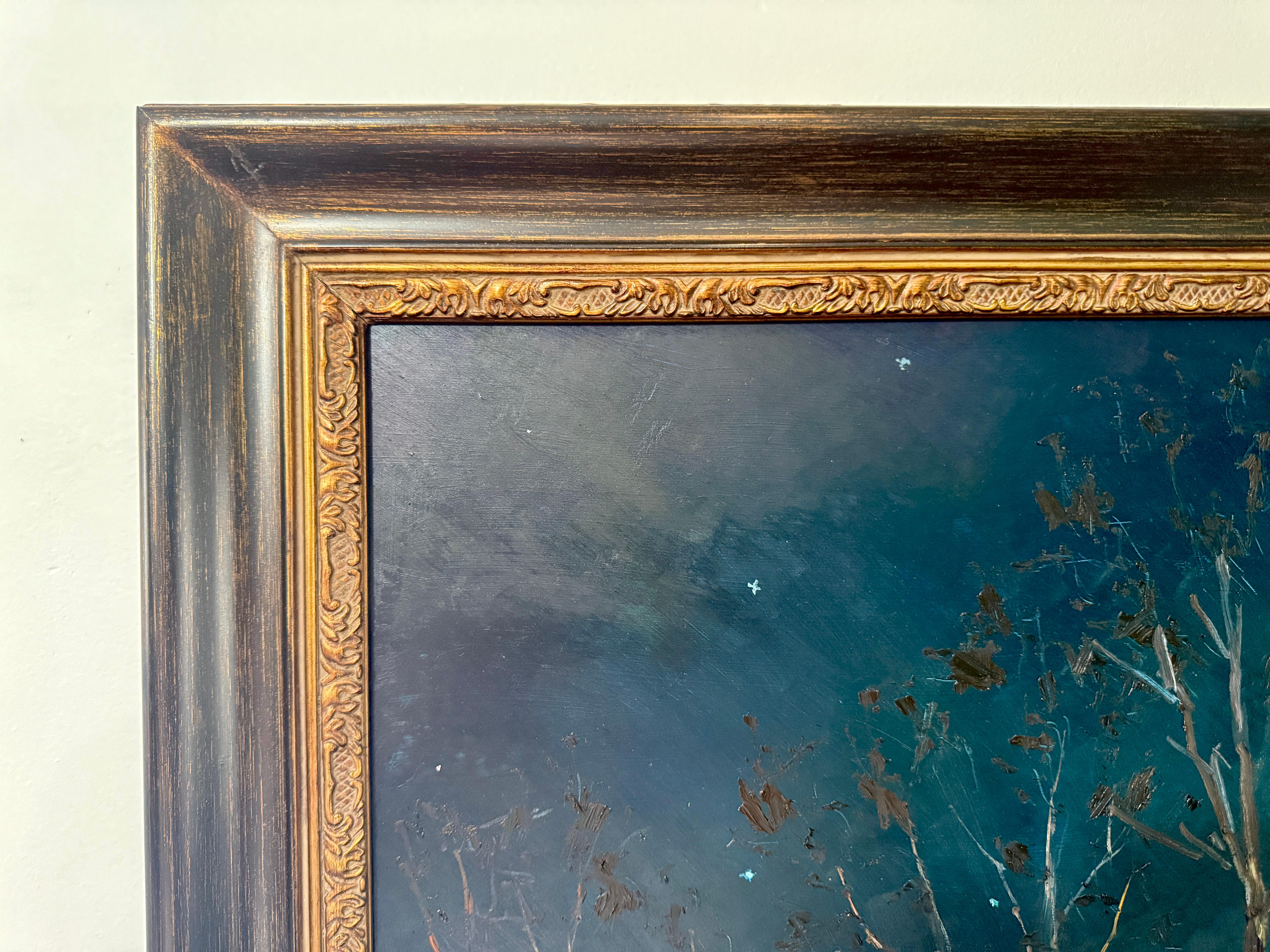 George Sotter Studio Barn Bucks County Impressionista Scena notturna Pittura ad olio in vendita 3