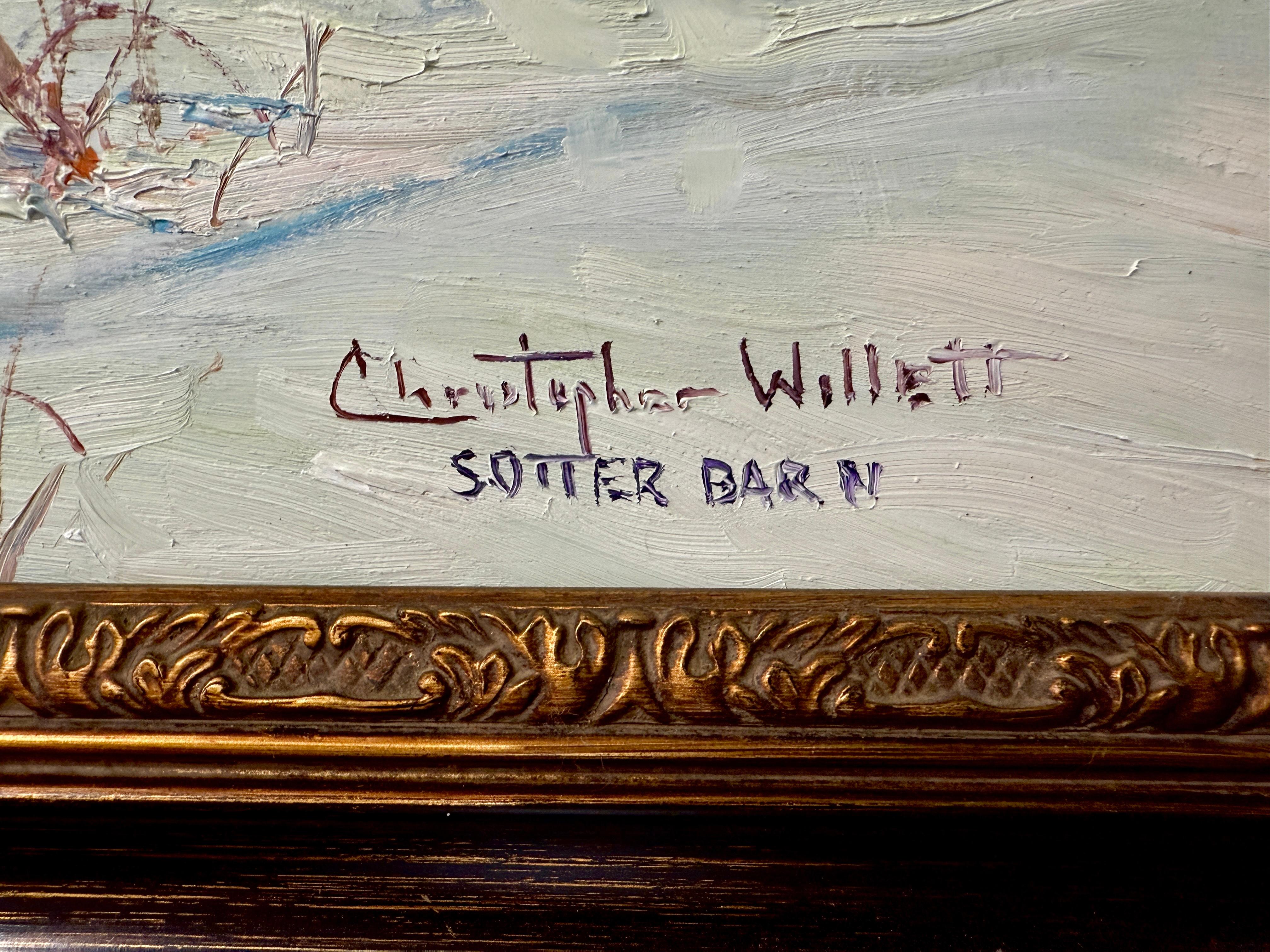 George Sotter Studio Barn Bucks County Impressionista Scena notturna Pittura ad olio in vendita 4