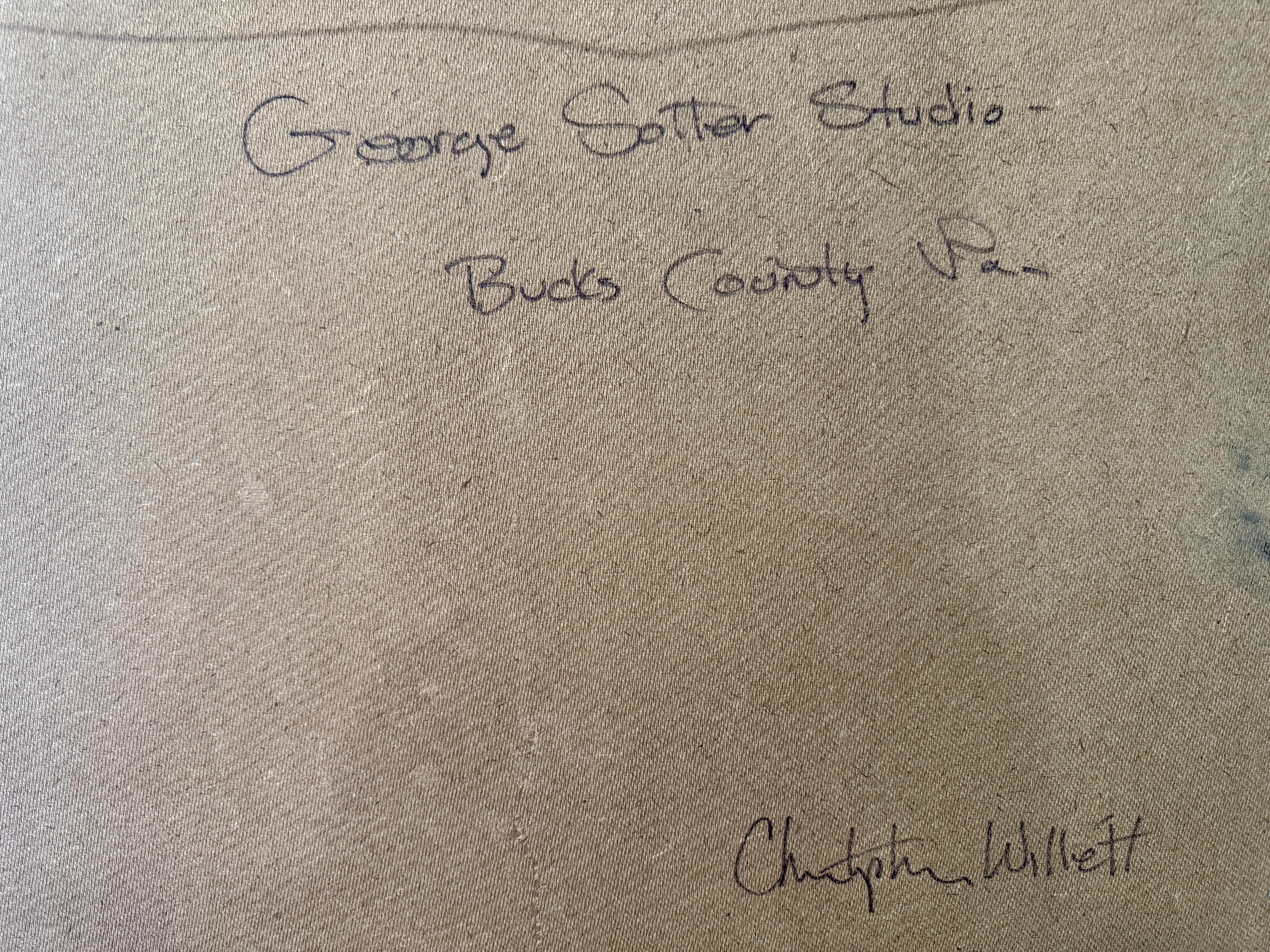 George Sotter Studio Barn Bucks County Impressionista Scena notturna Pittura ad olio in vendita 6