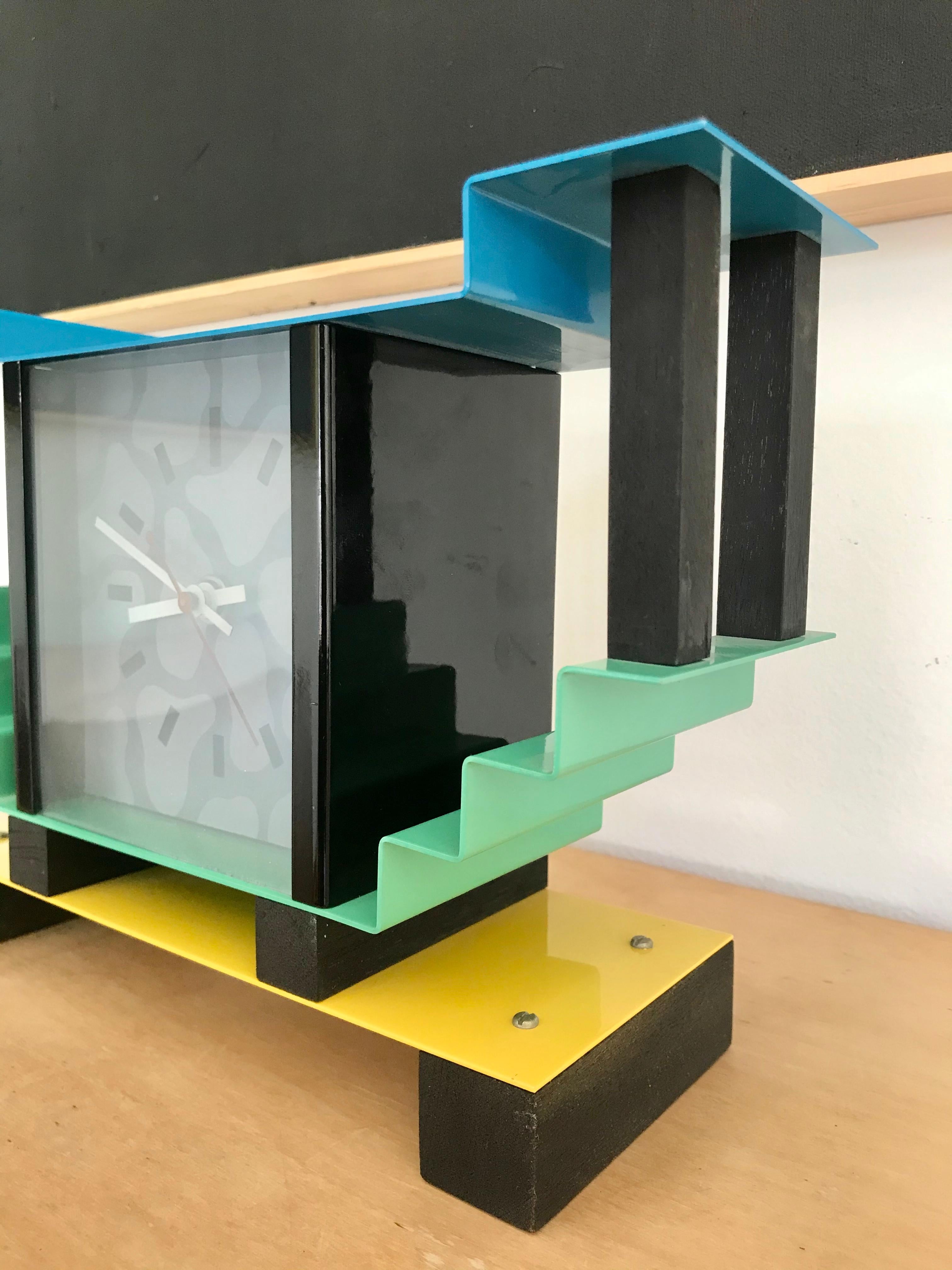 Modern George Sowden Memphis Milano Objet D'art Clock, 1983