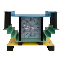 George Sowden Memphis Milano Kunstobjekt-Uhr, 1983