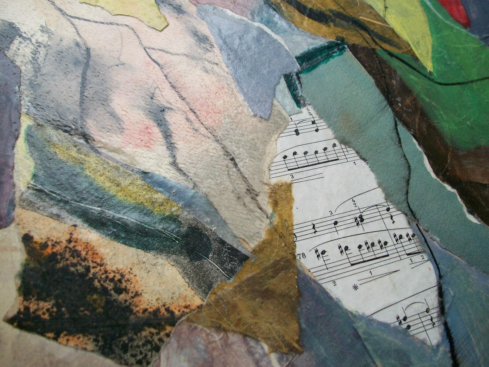 Canadian George Speck, Woodland Symphony, Collage & Acrylic on Panel, Canada, C.1998 For Sale