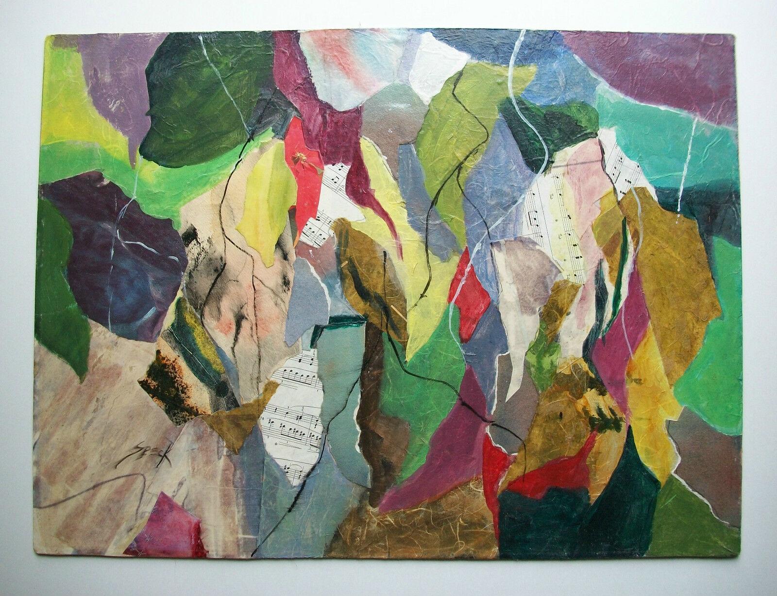 George Speck, Woodland Symphony, Collage & Acrylic on Panel, Canada, C.1998 In Good Condition For Sale In Chatham, ON