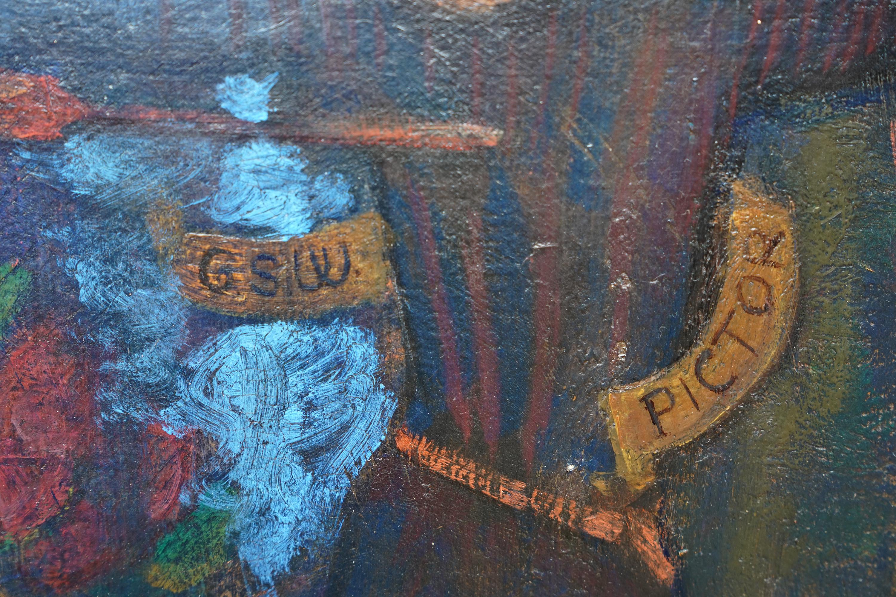 Mi Señora de la Rosa Retrato de Hilda, la esposa del artista - Pintura al óleo británica en venta 12