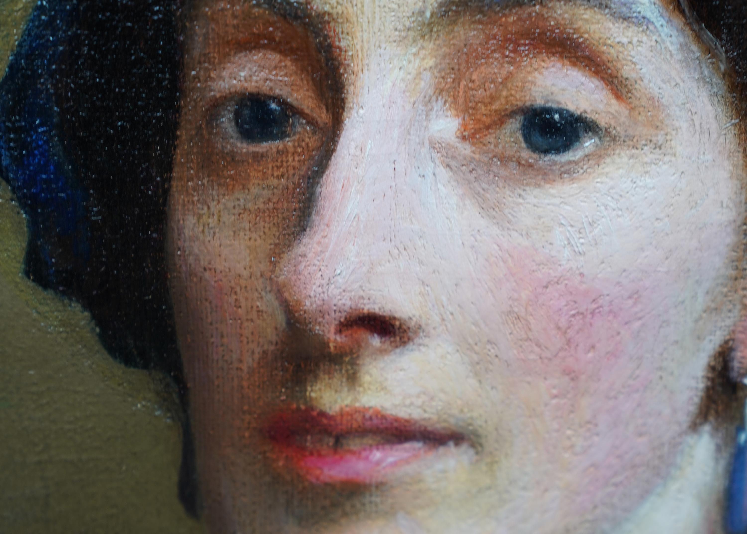 Ritratto di Lillian Gardiner Signora Jack Allen  Pittura ad olio dell'arte edoardiana britannica in vendita 5