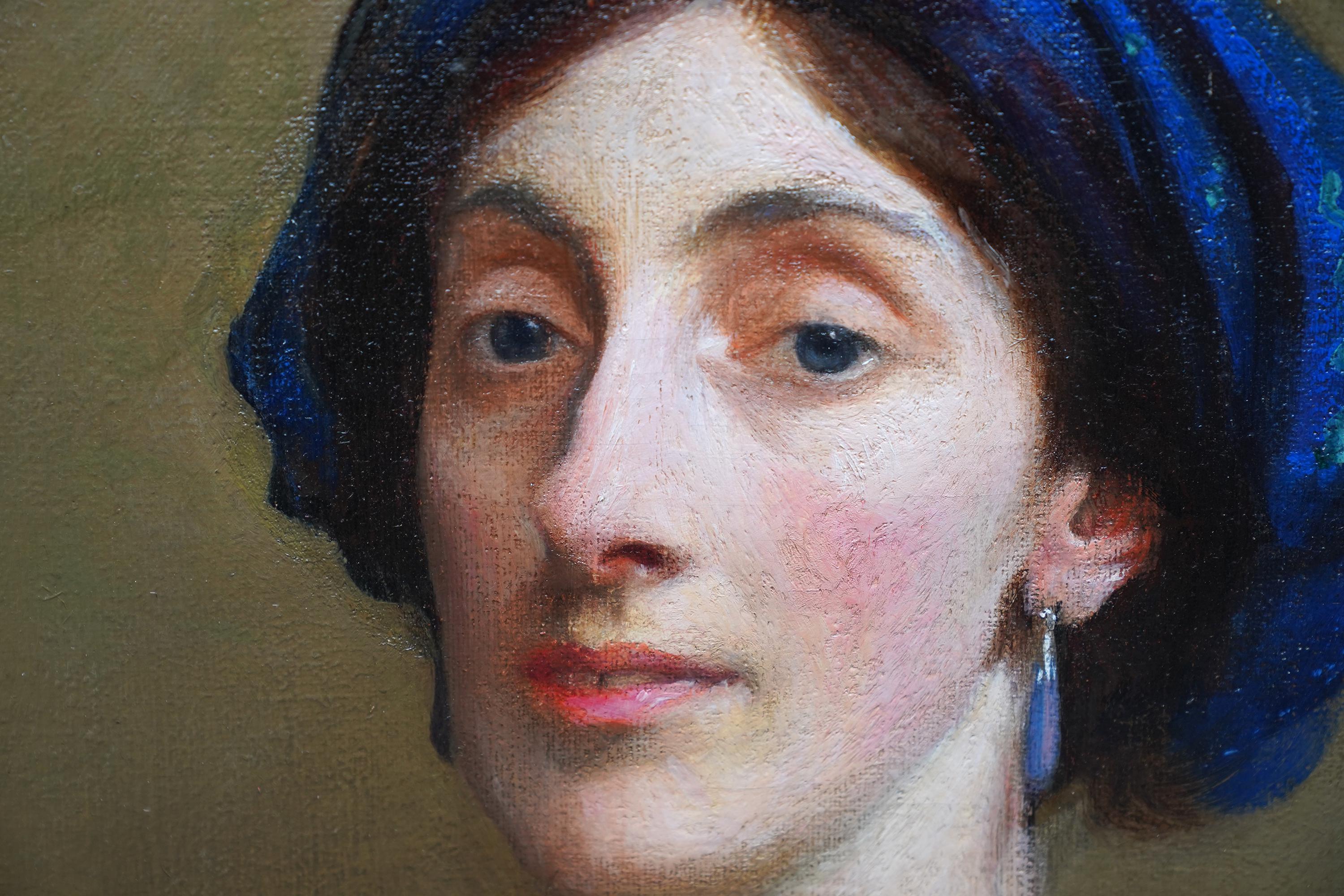 Ritratto di Lillian Gardiner Signora Jack Allen  Pittura ad olio dell'arte edoardiana britannica in vendita 1