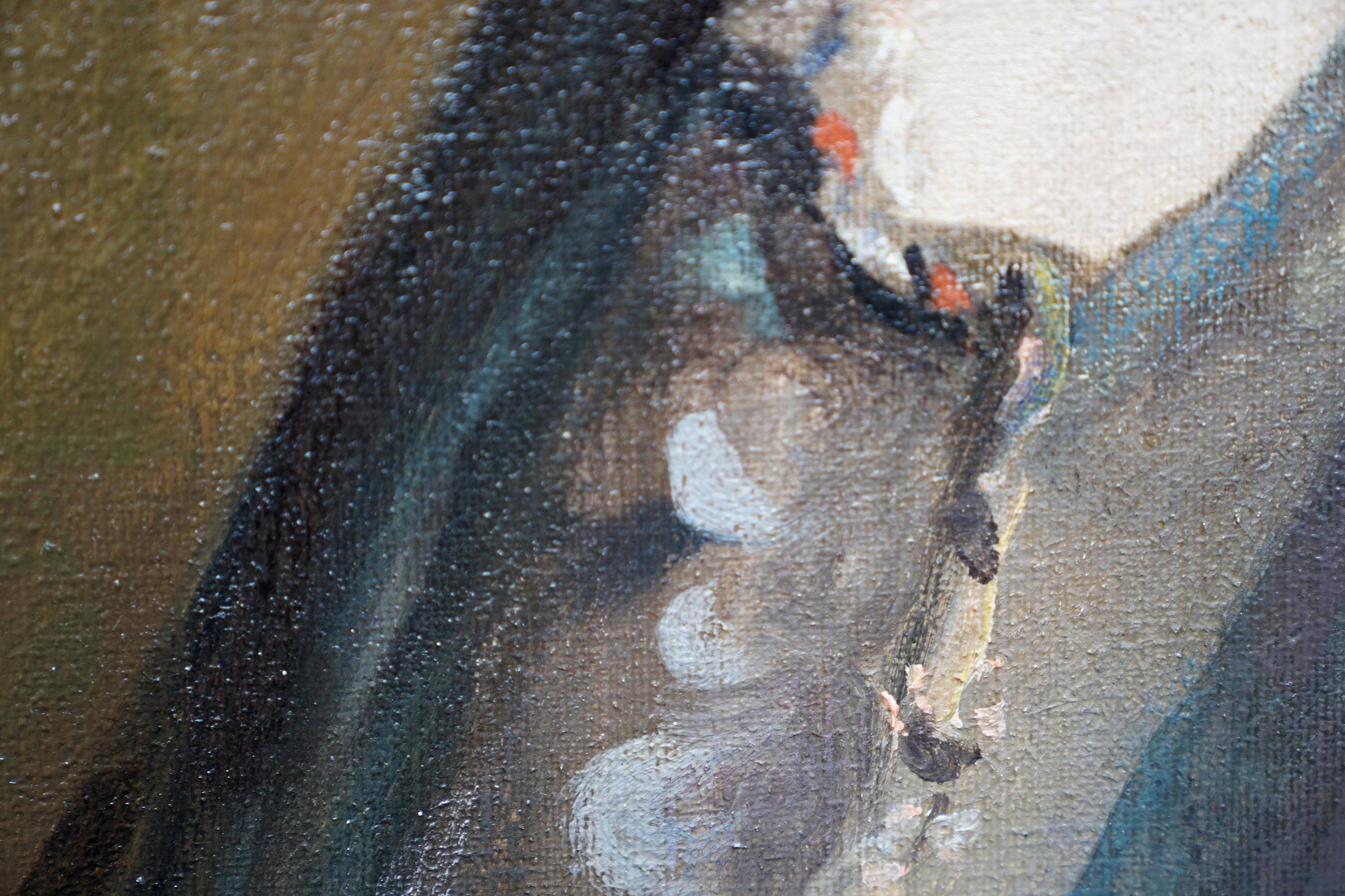 Ritratto di Lillian Gardiner Signora Jack Allen  Pittura ad olio dell'arte edoardiana britannica in vendita 4