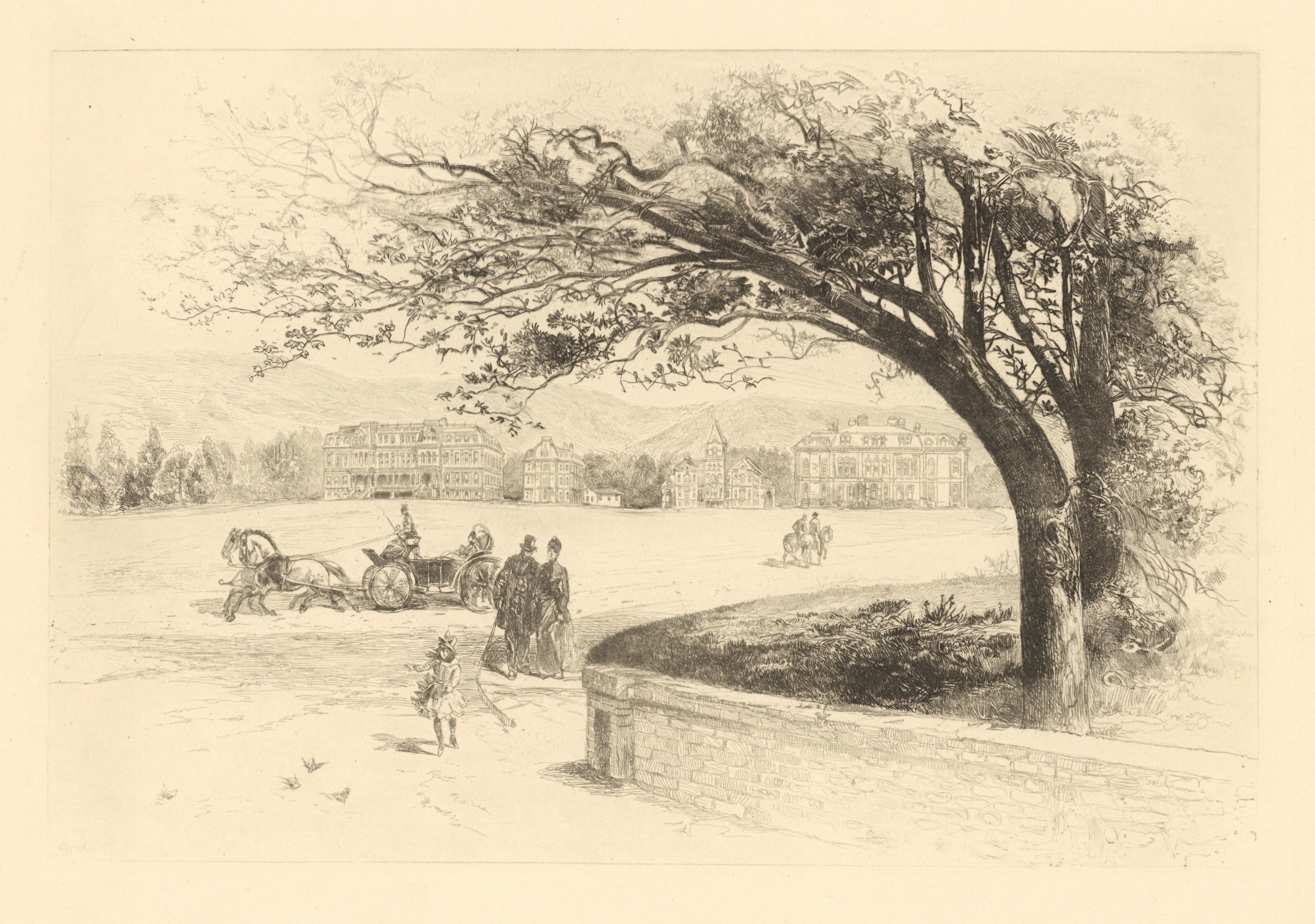 "Universität von Kalifornien Berkeley" Original-Radierung – Print von George Spiel