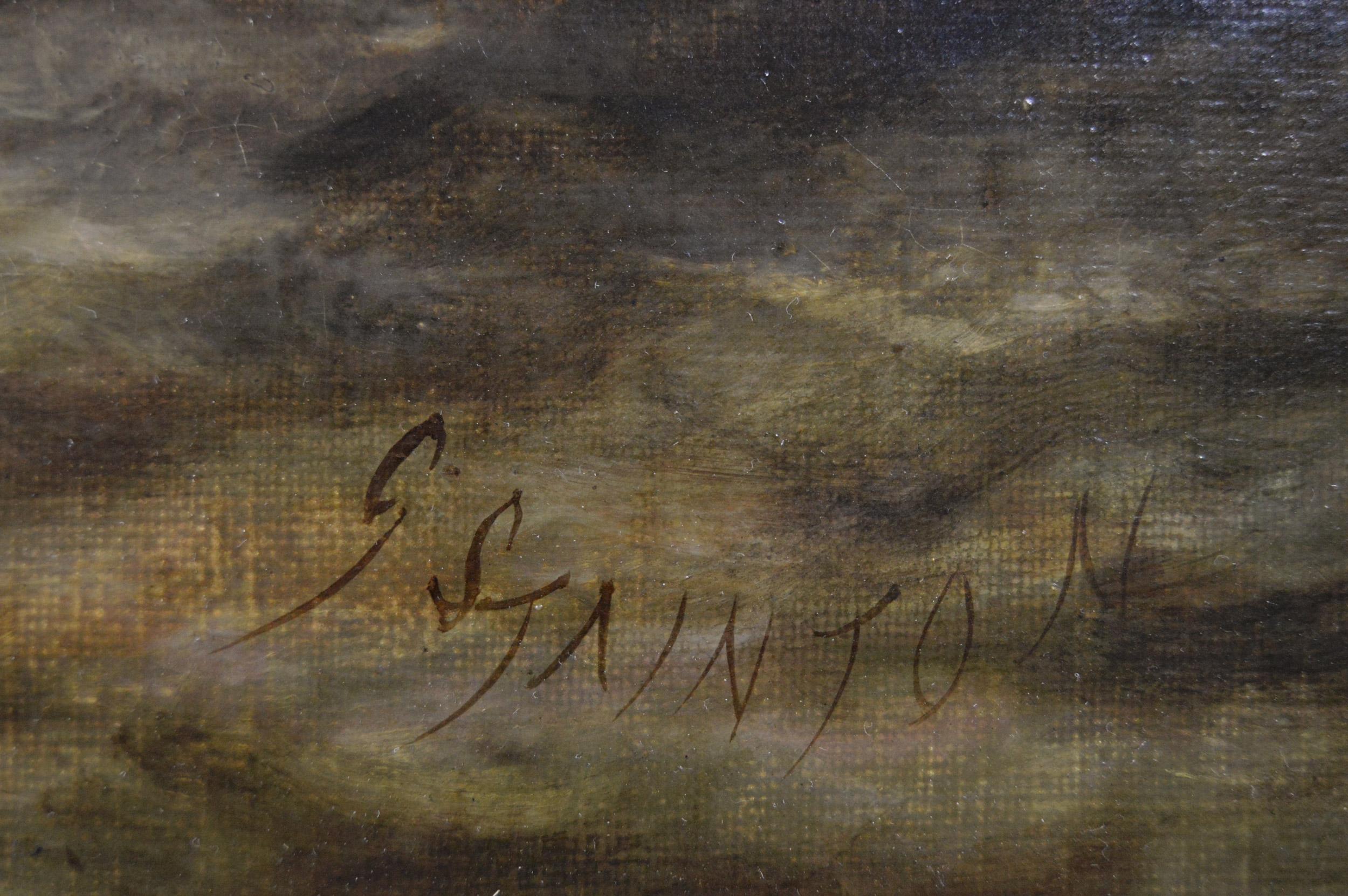 Quadro ad olio del XIX secolo raffigurante navi a Brading Haven, Isle of Wight in vendita 3