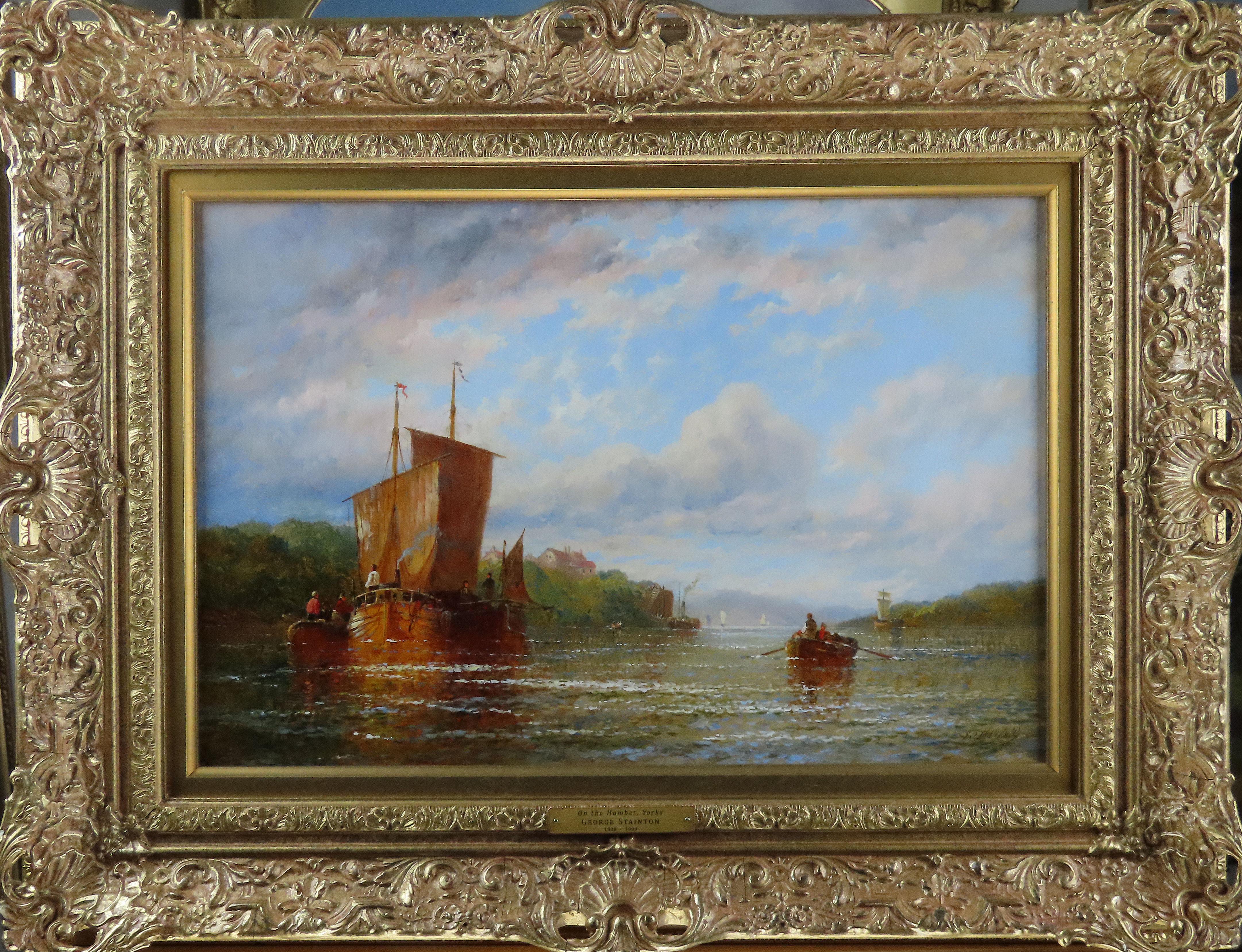 Original Öl auf Leinwand, George Stainton, "Am Humber, Yorkshire"