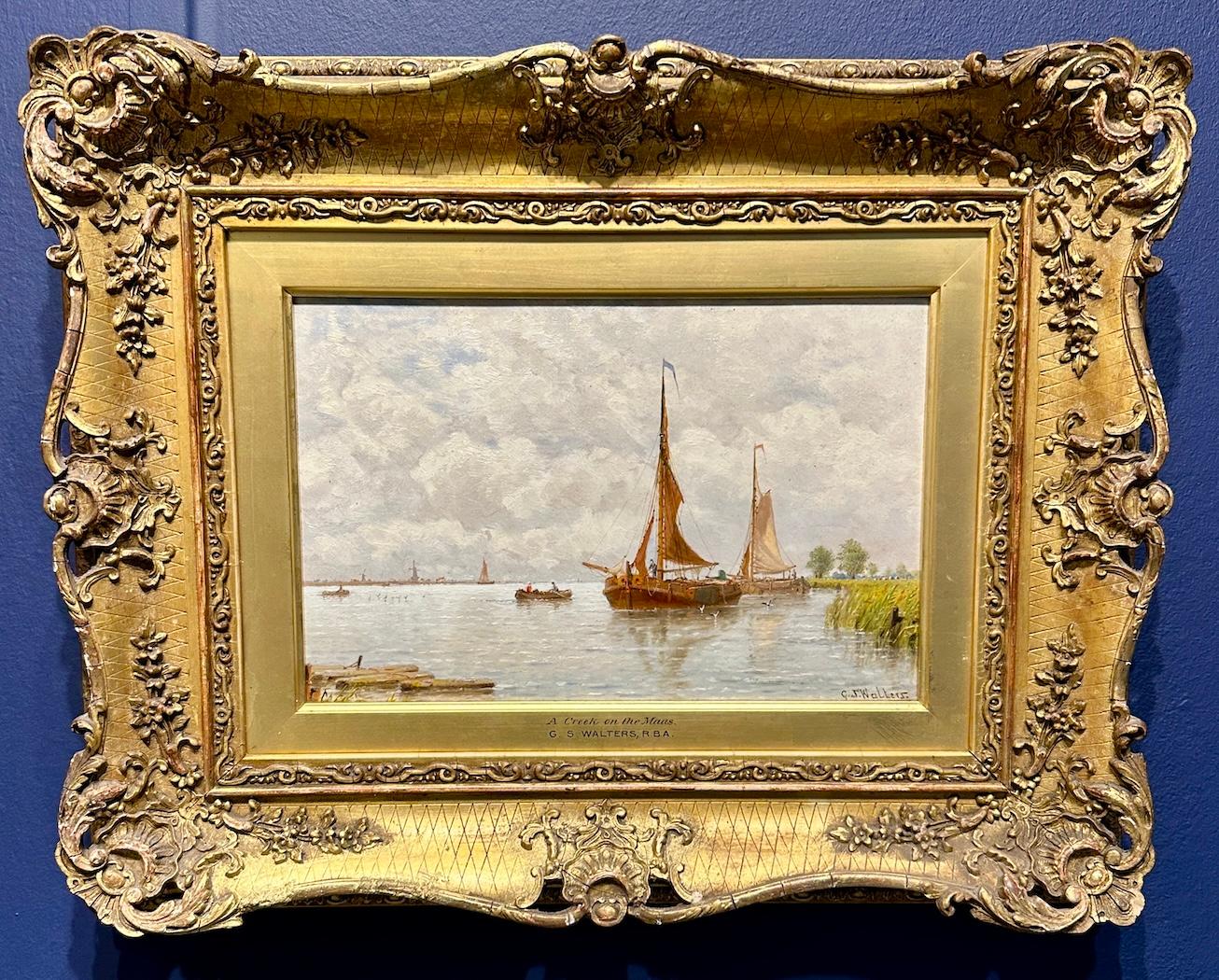 Scena fluviale inglese del XIX secolo sul Maas, Olanda