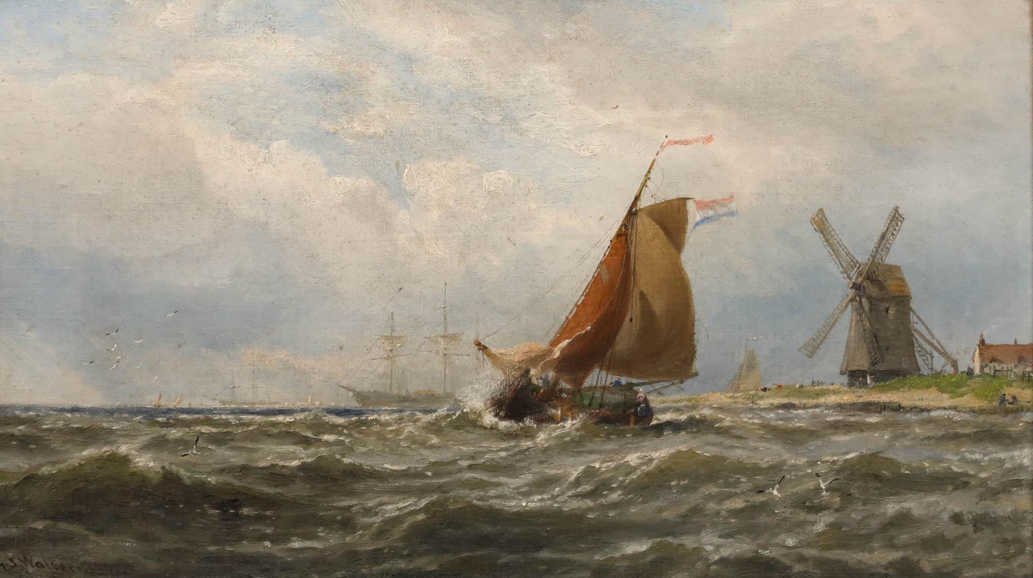 George Stanfield Walters (1838-1924) - Framed Late 19th Century Oil, Sailing Out 1