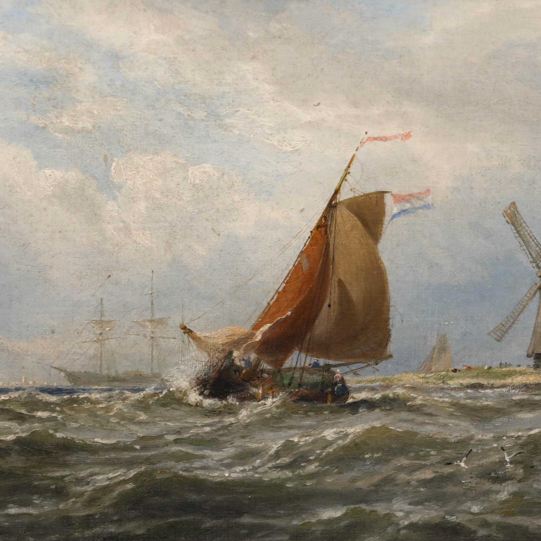 George Stanfield Walters (1838-1924) - Framed Late 19th Century Oil, Sailing Out 4
