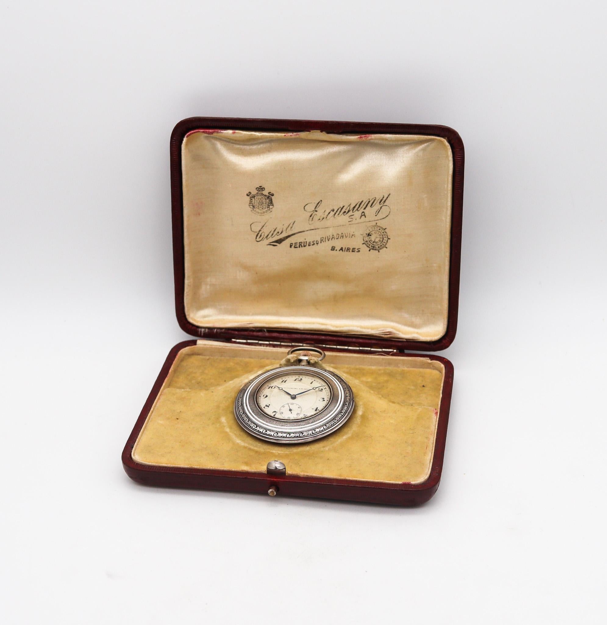 An Edwardian pocket watch by George Stockwell & Co.

An amazing and very beautiful piece, created during the Edwardian period, back in the 1911. The movement was made in Switzerland and the case by the London importer and retailer George Stockwell &