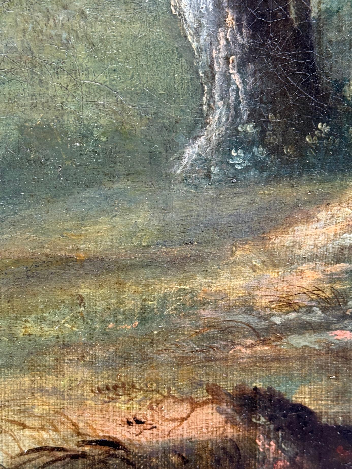 19th century English portrait of a Gun dog, hound in an English garden landscape For Sale 6