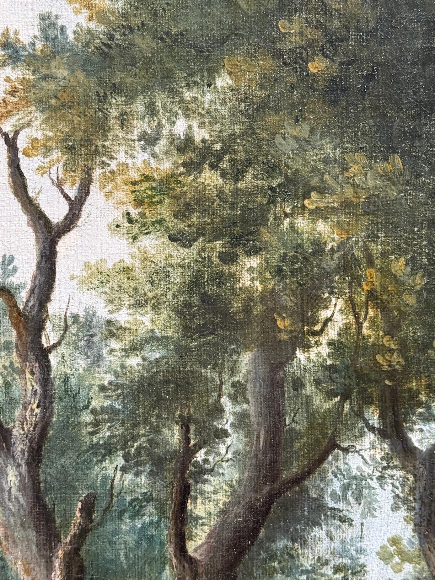 19th century English portrait of a Gun dog, hound in an English garden landscape For Sale 7
