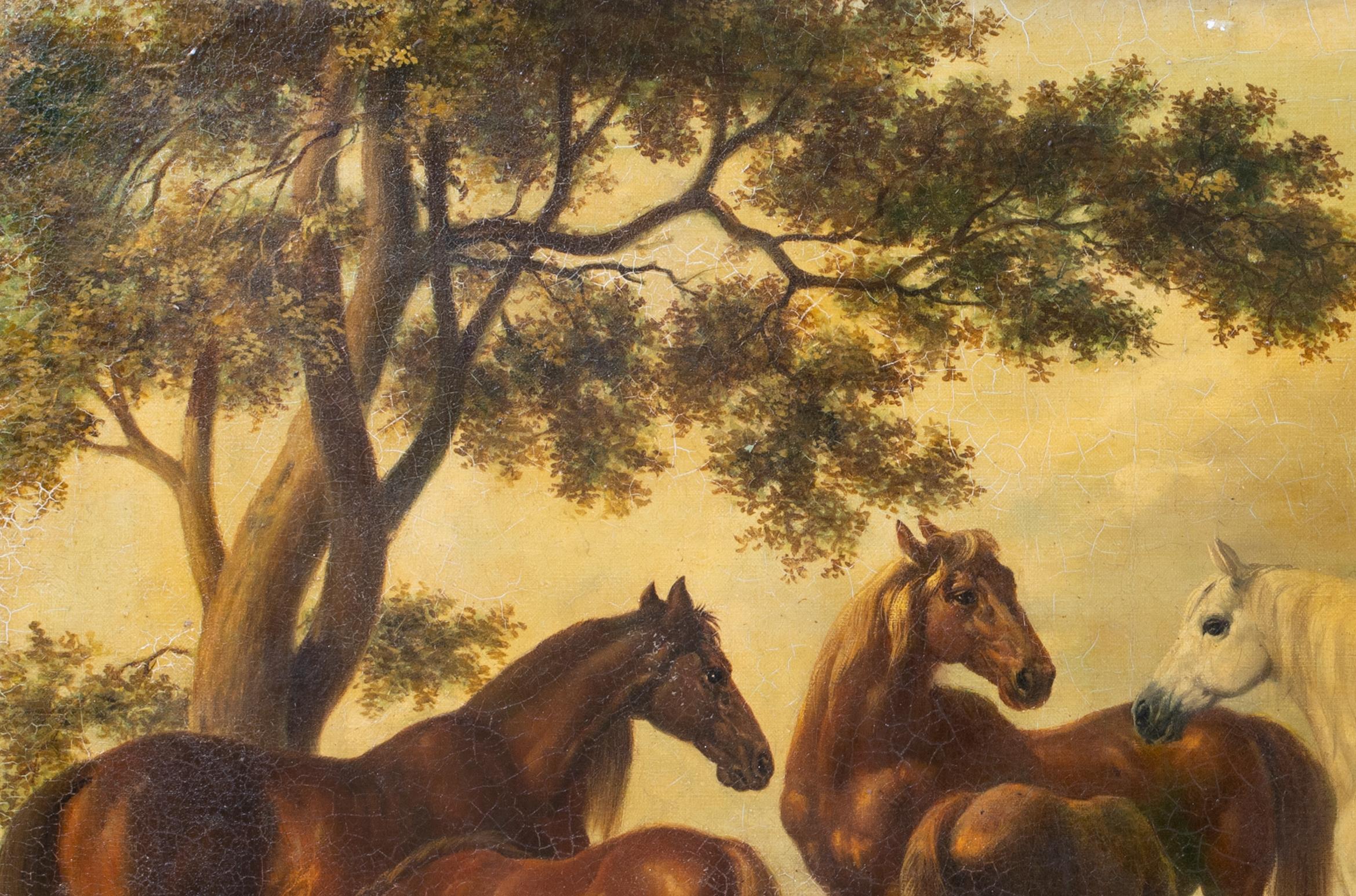 Horses In A Field, 18th/19th Century  circle of GEORGE STUBBS (1724-1806) 1