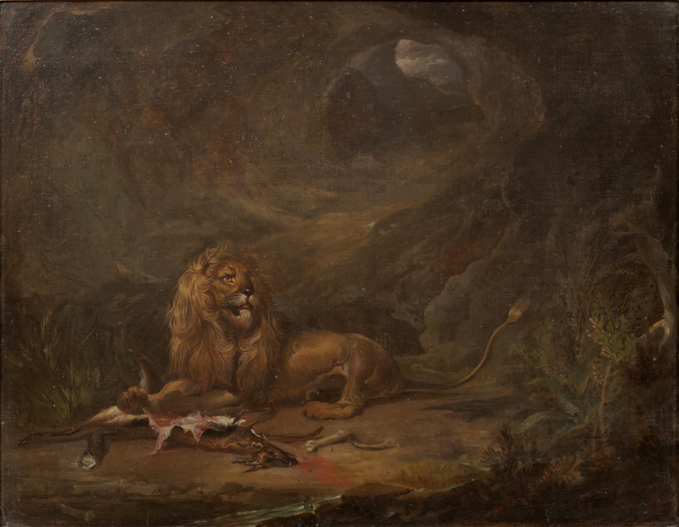 George Stubbs Portrait Painting - Lion & Carcass, 18th Century 