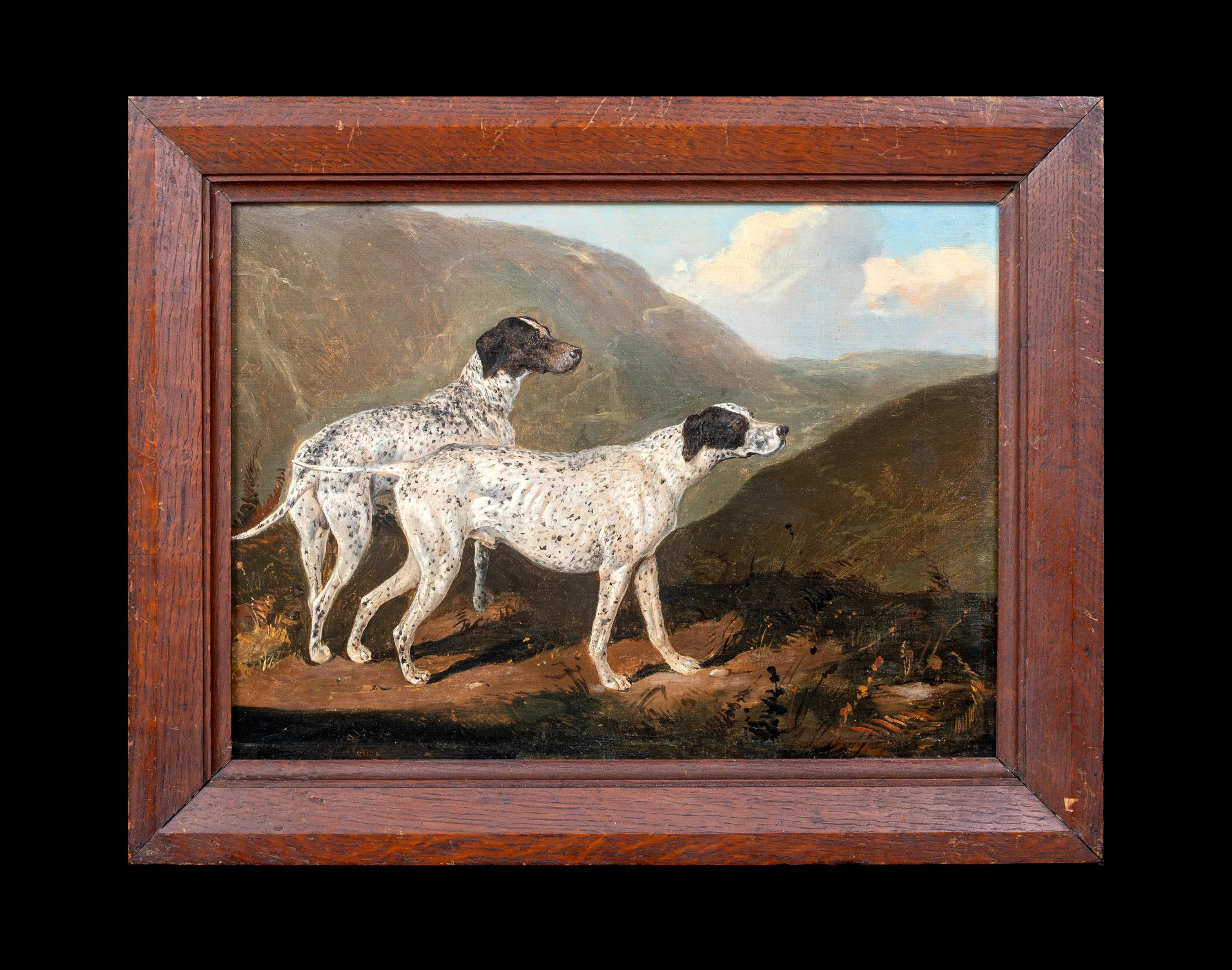 Portrait Of A Pair Of German Shorthaired Pointers, 18th/19th Century  - Painting by George Stubbs