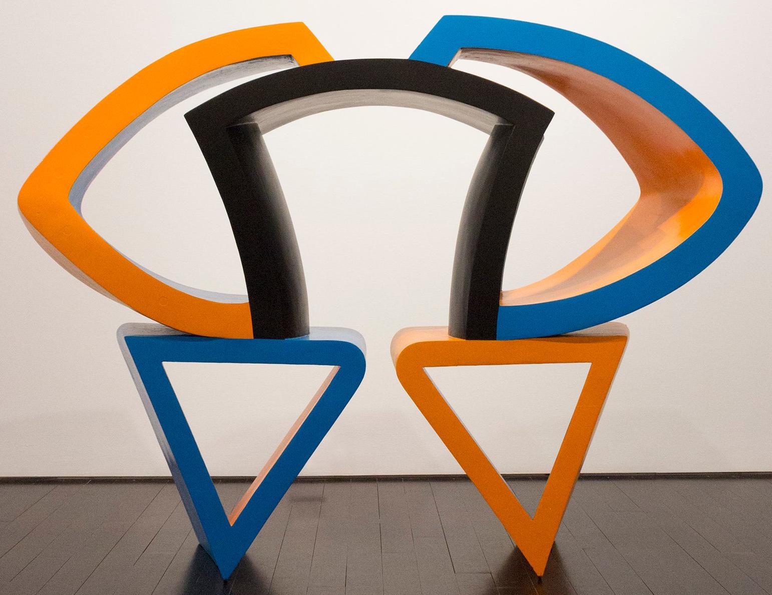 Schwarz, Blau und Schwarz (Minimalistisch), Sculpture, von George Sugarman