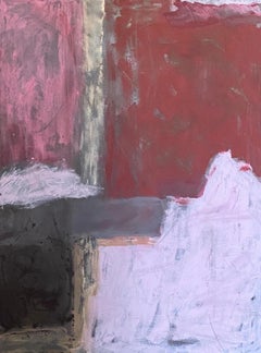 George Machado Large Glam Contemporary Abstract Painting Burgundy, Brown & Grey