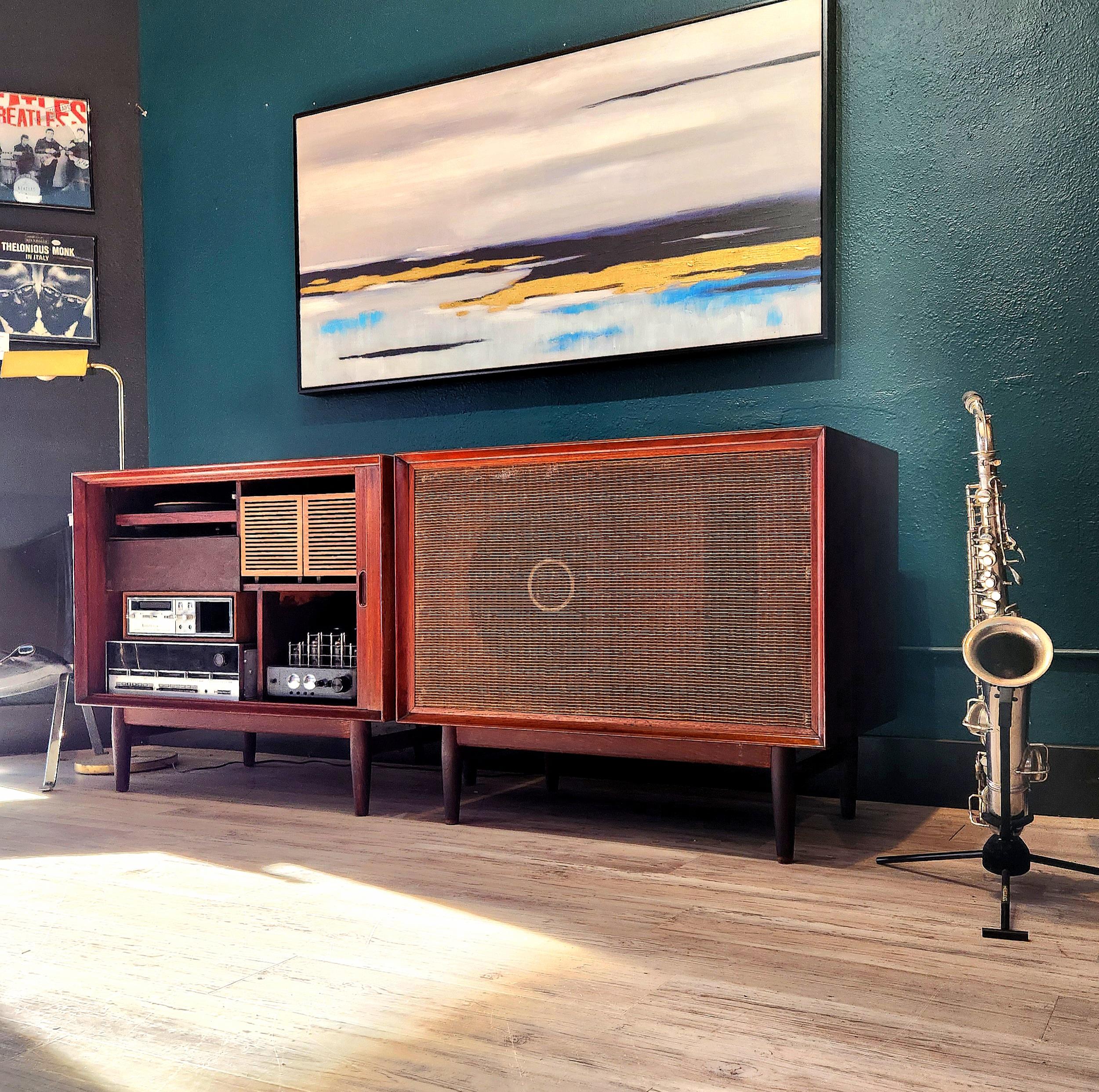 Woodwork George Tanier / Moebler Danish Denmark stereo console mcm lk eames scandinavian For Sale