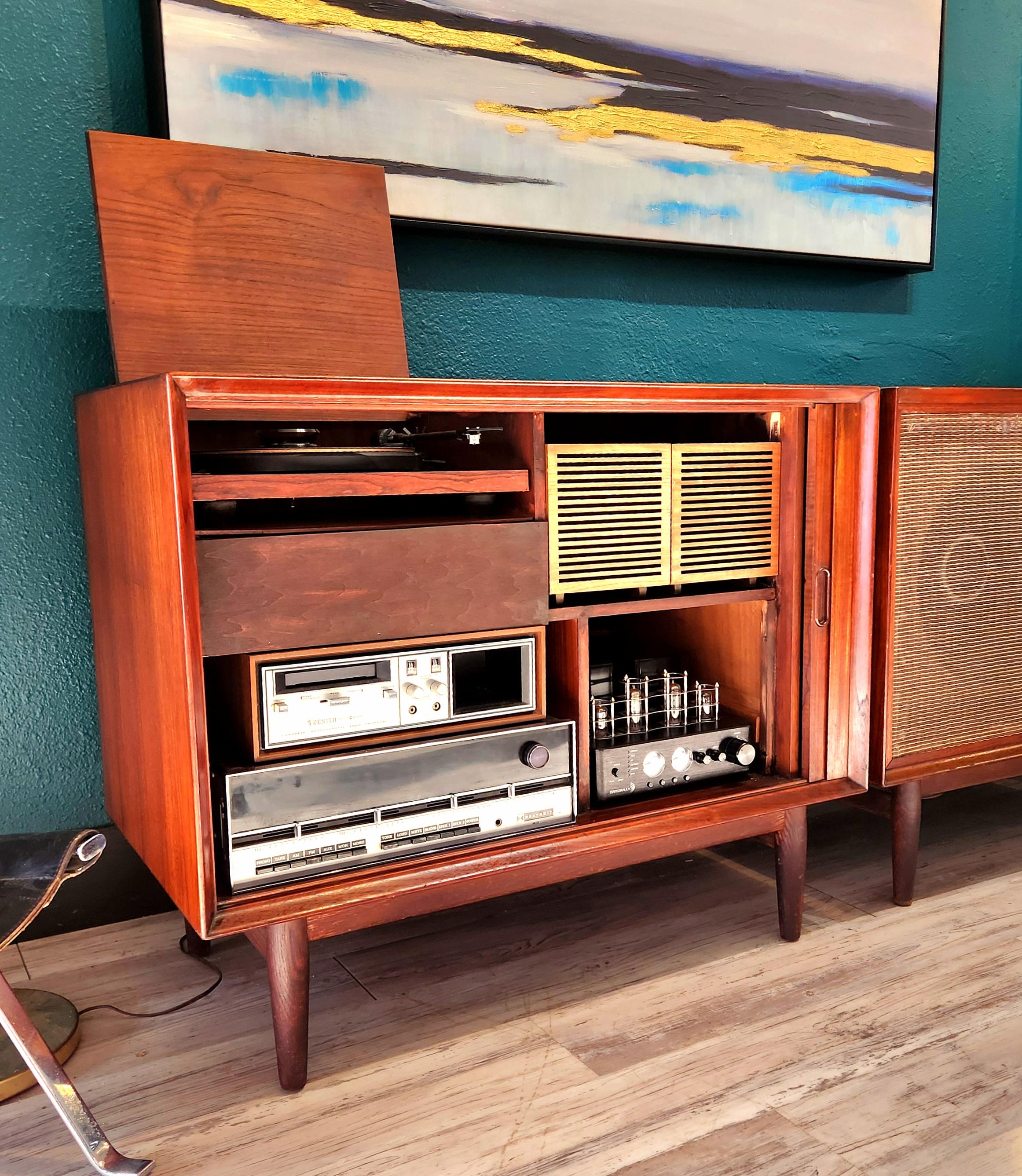 20th Century George Tanier / Moebler Danish Denmark stereo console mcm lk eames scandinavian For Sale