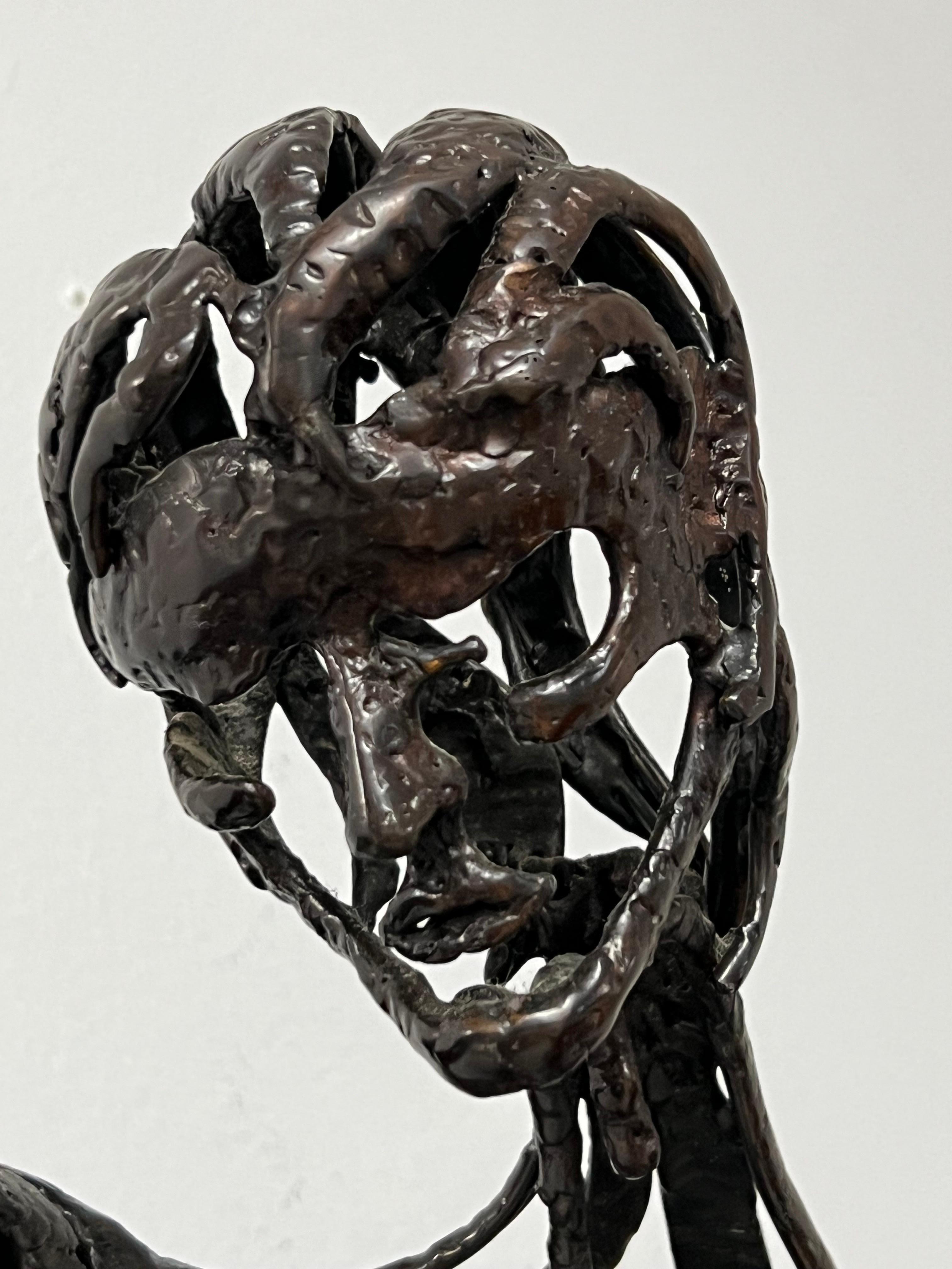 George Tate Abstract Brutalist Hand Welded Bronze Sculpture For Sale 8