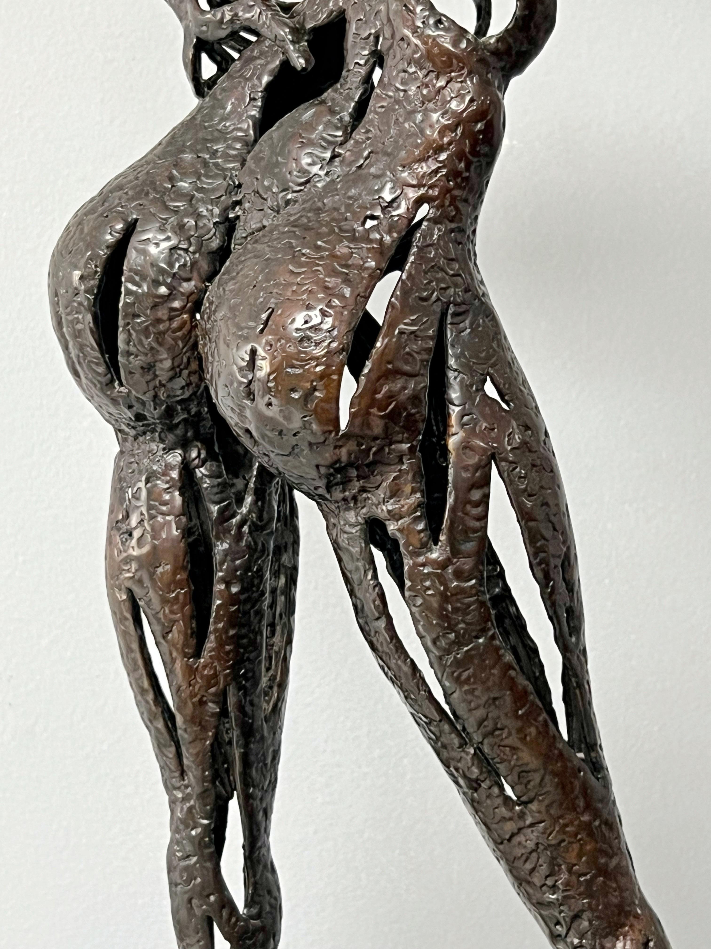 George Tate Abstract Brutalist Hand Welded Bronze Sculpture In Good Condition For Sale In Miami, FL