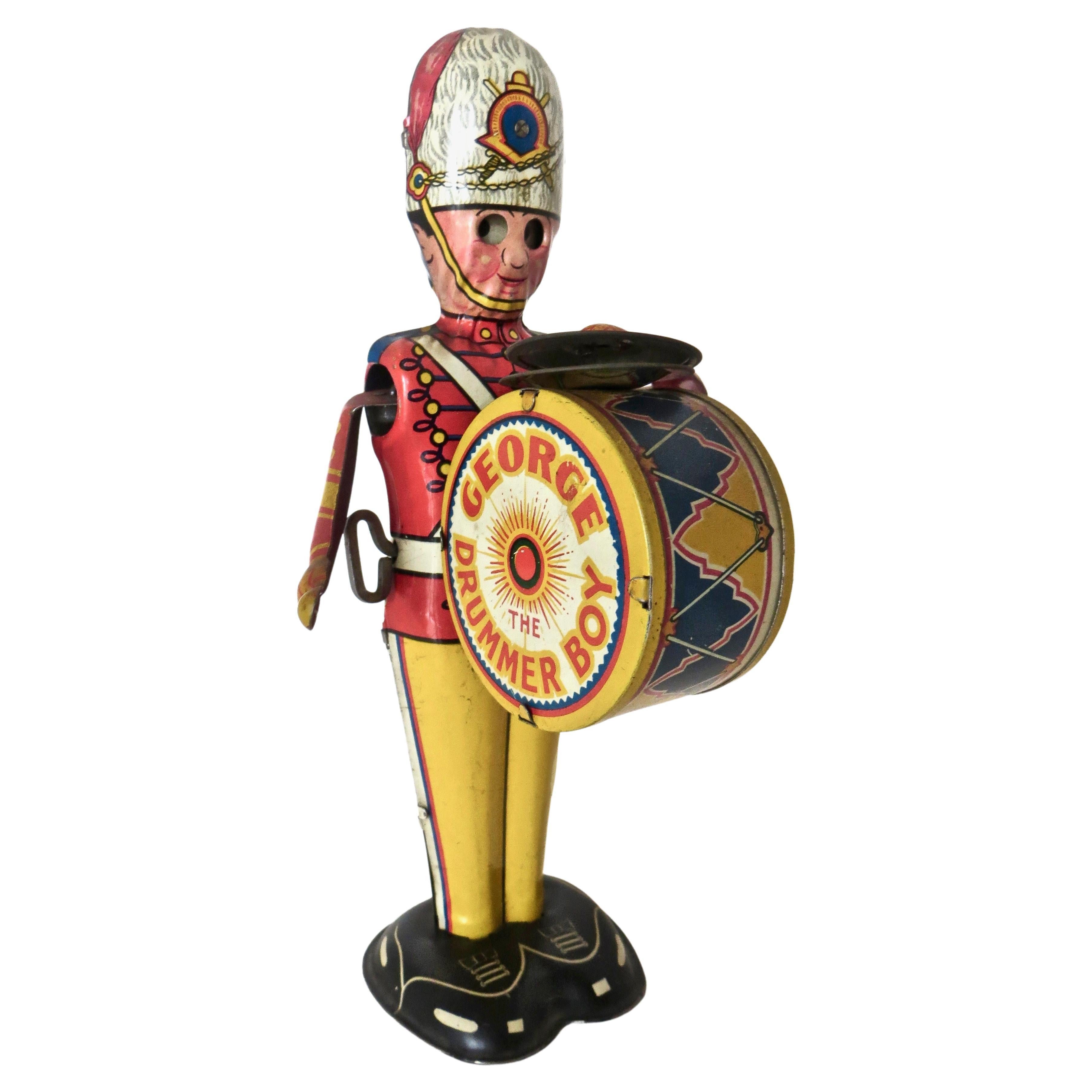 "George The Drummer Boy" Tin windup Toy by Louis Marx, New York City. Circa 1930 For Sale