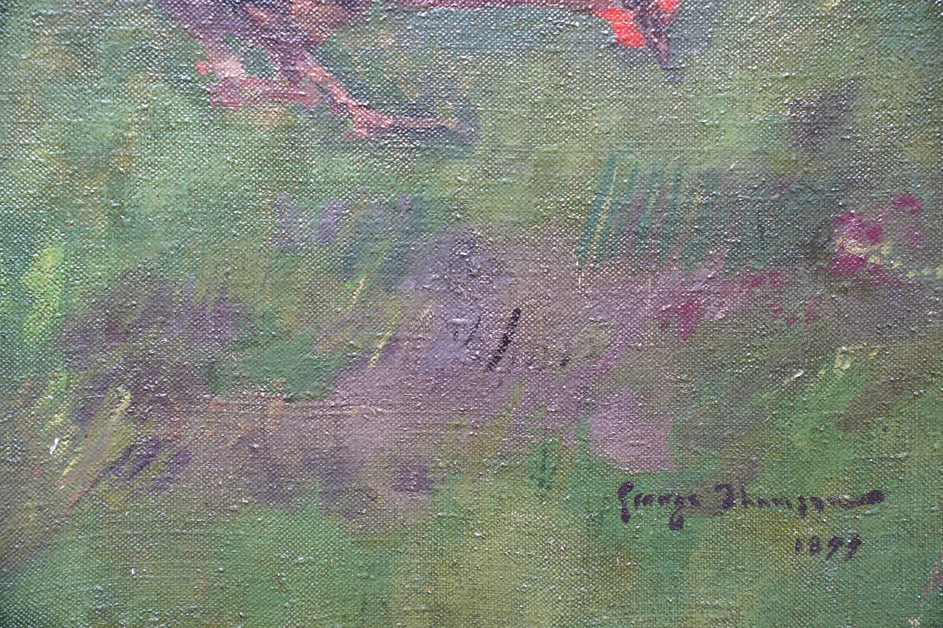 Polli e galletti vittoriani in un paesaggio - pittura ad olio di arte animale britannica 5
