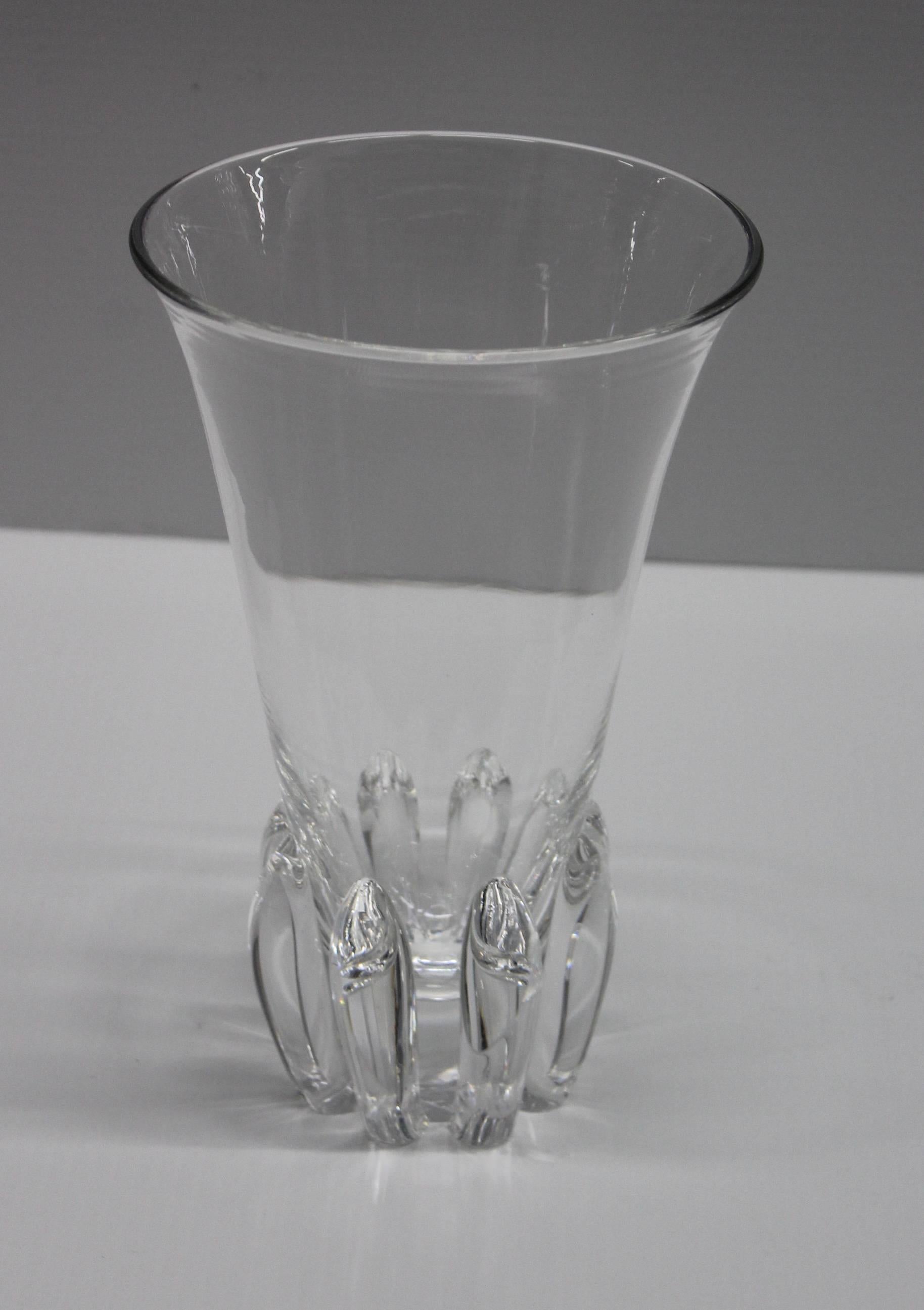 George Thompson designed for Steuben crystal lotus vase.
