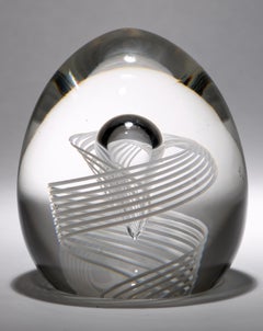 George Thompson for Steuben Glass Art Deco Paperweight 1952, Signed