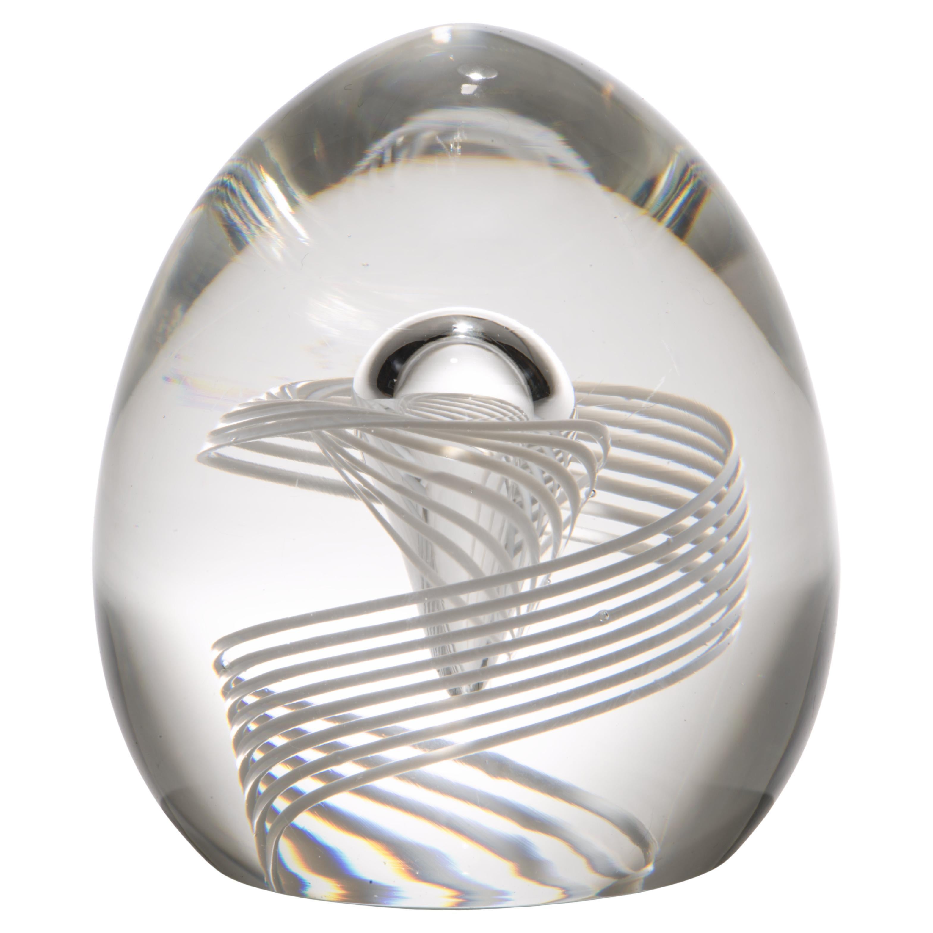 George Thompson for Steuben Glass Art Deco Paperweight 1952, Signed
