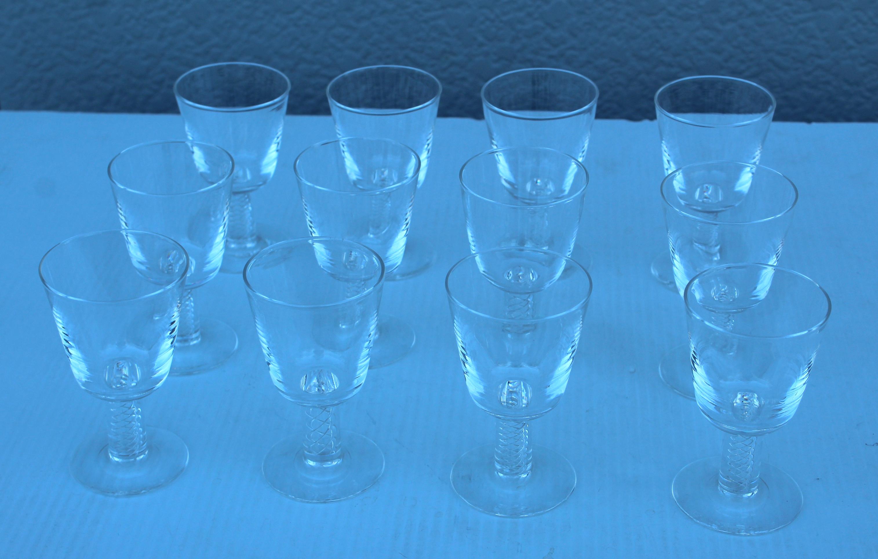 Mid-Century Modern George Thompson for Steuben Glasses Set of 12