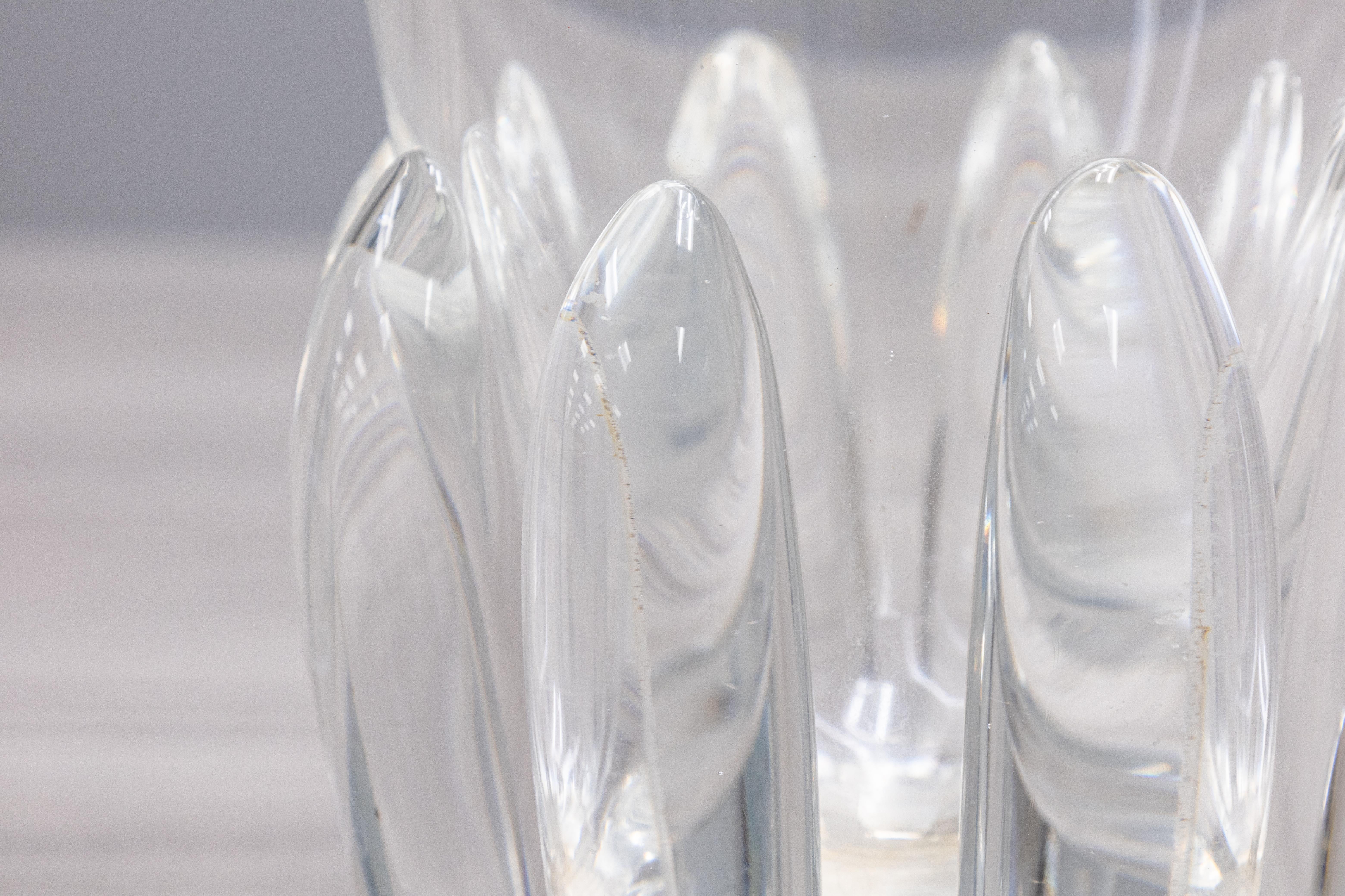 Cristal George Thompson pour Steuben Lotus Style Vase Contemporary Modern en vente
